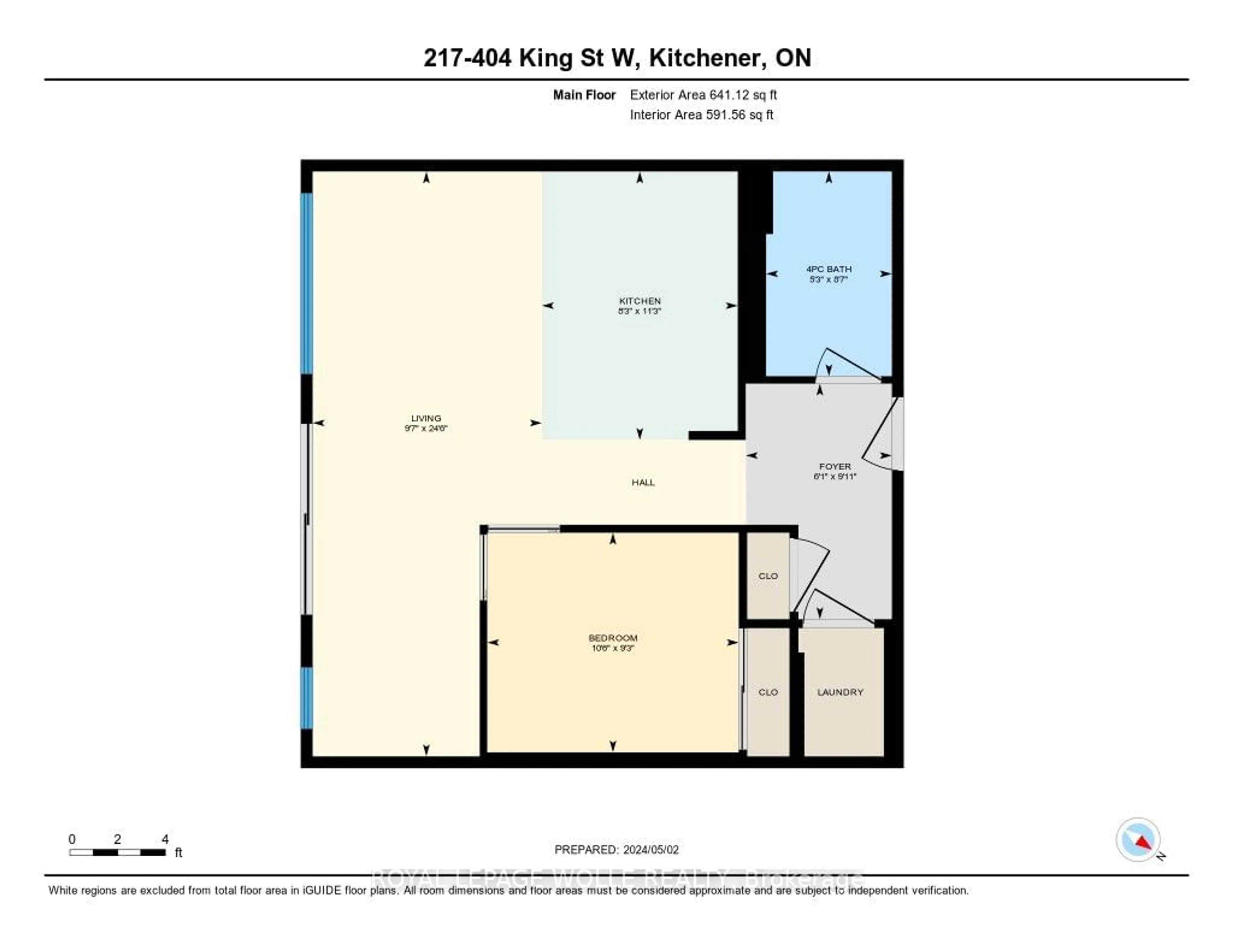 Floor plan for 404 King St #217, Kitchener Ontario N2G 4Z9