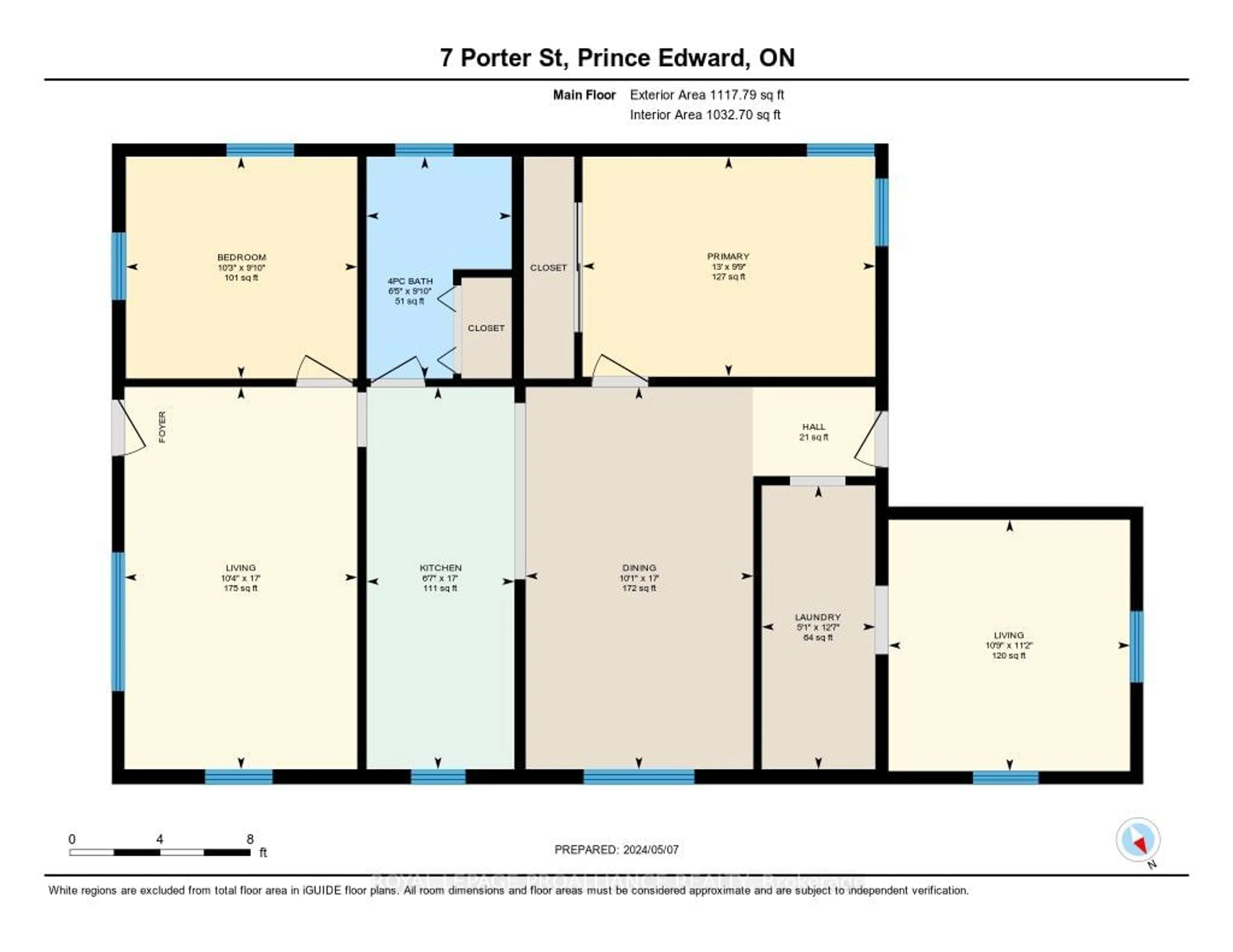 Floor plan for 7 Porter St, Prince Edward County Ontario K0K 1T0