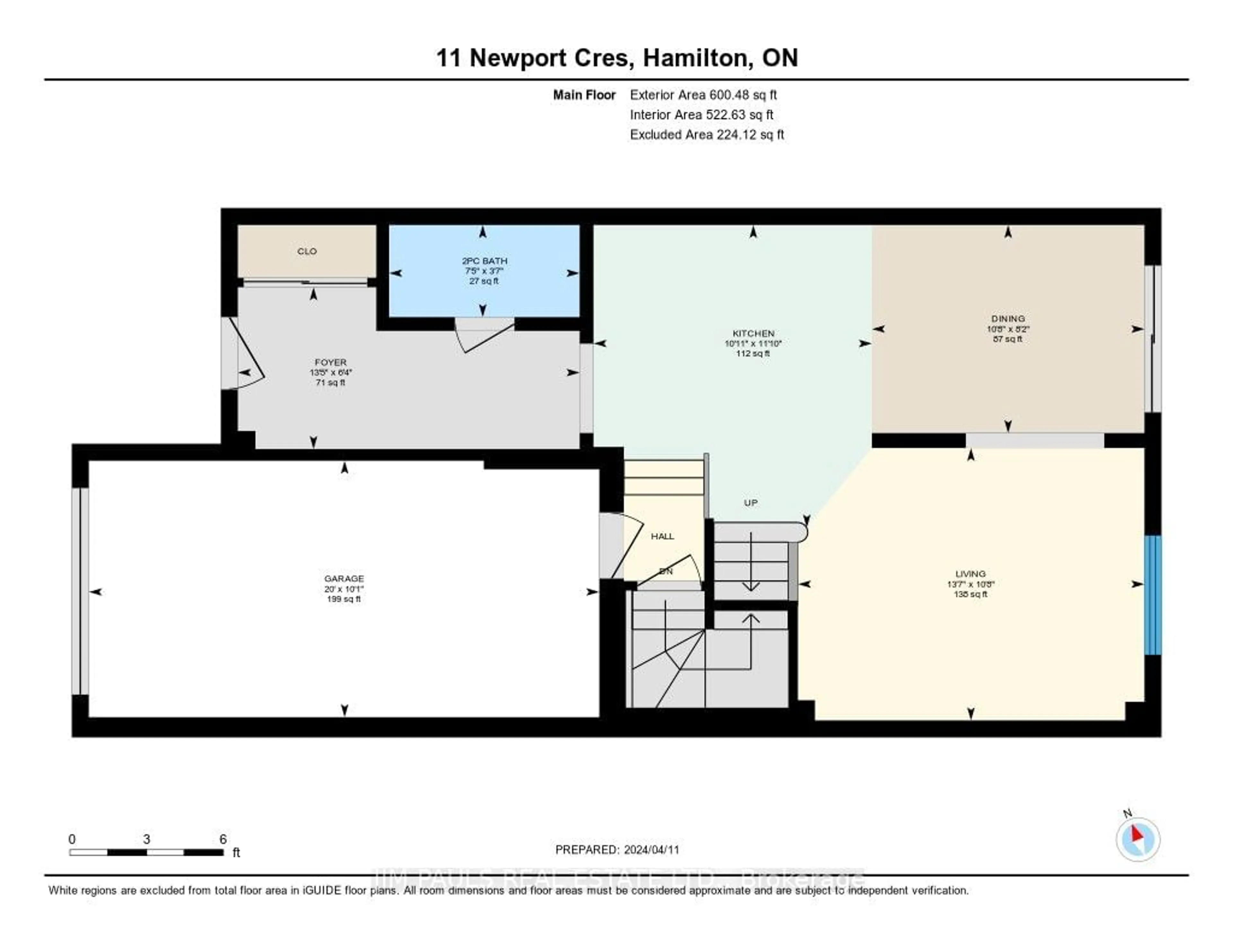Floor plan for 11 Newport Cres, Hamilton Ontario L9A 0B3