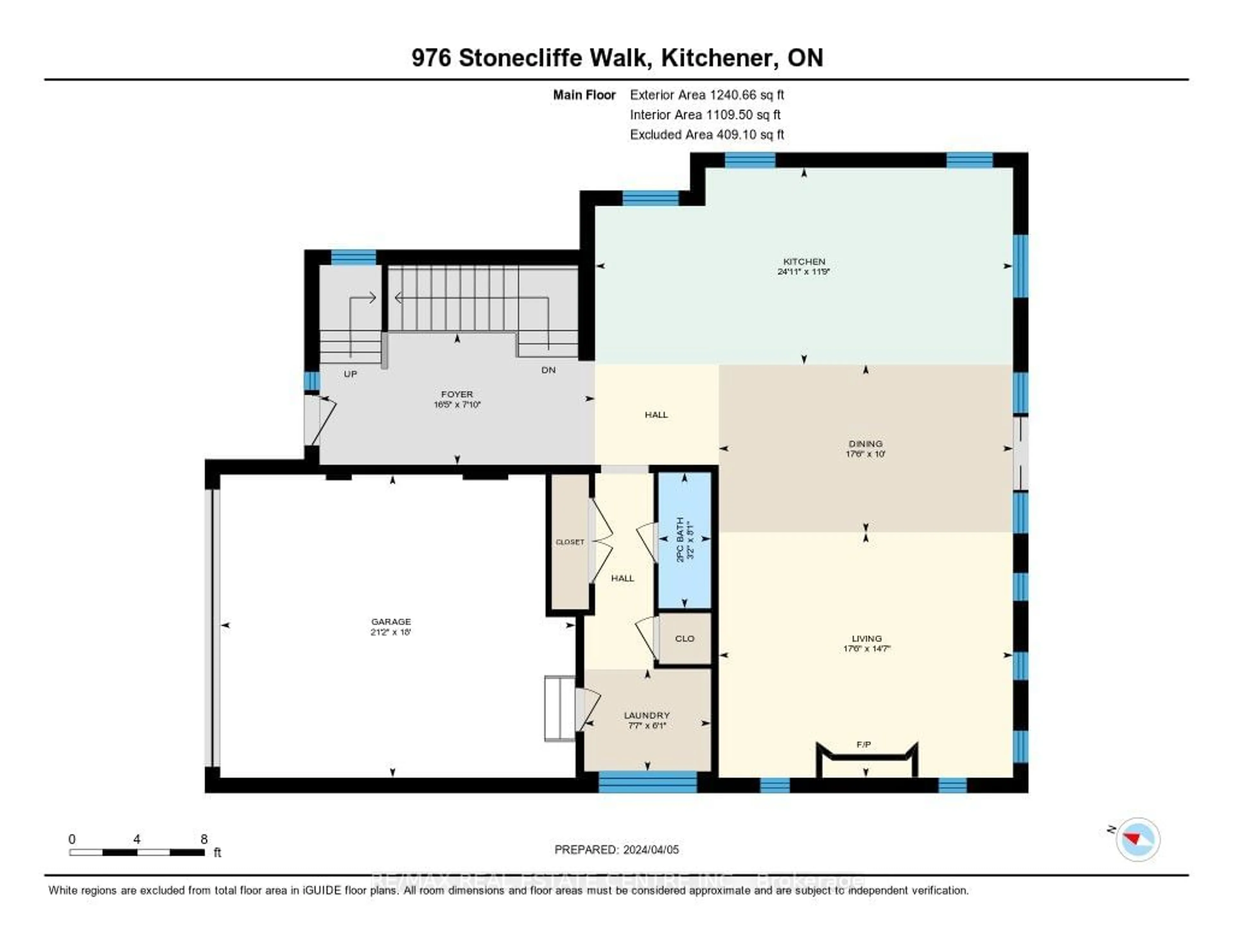 Floor plan for 976 Stonecliffe Walk #19, Kitchener Ontario N2P 0K5