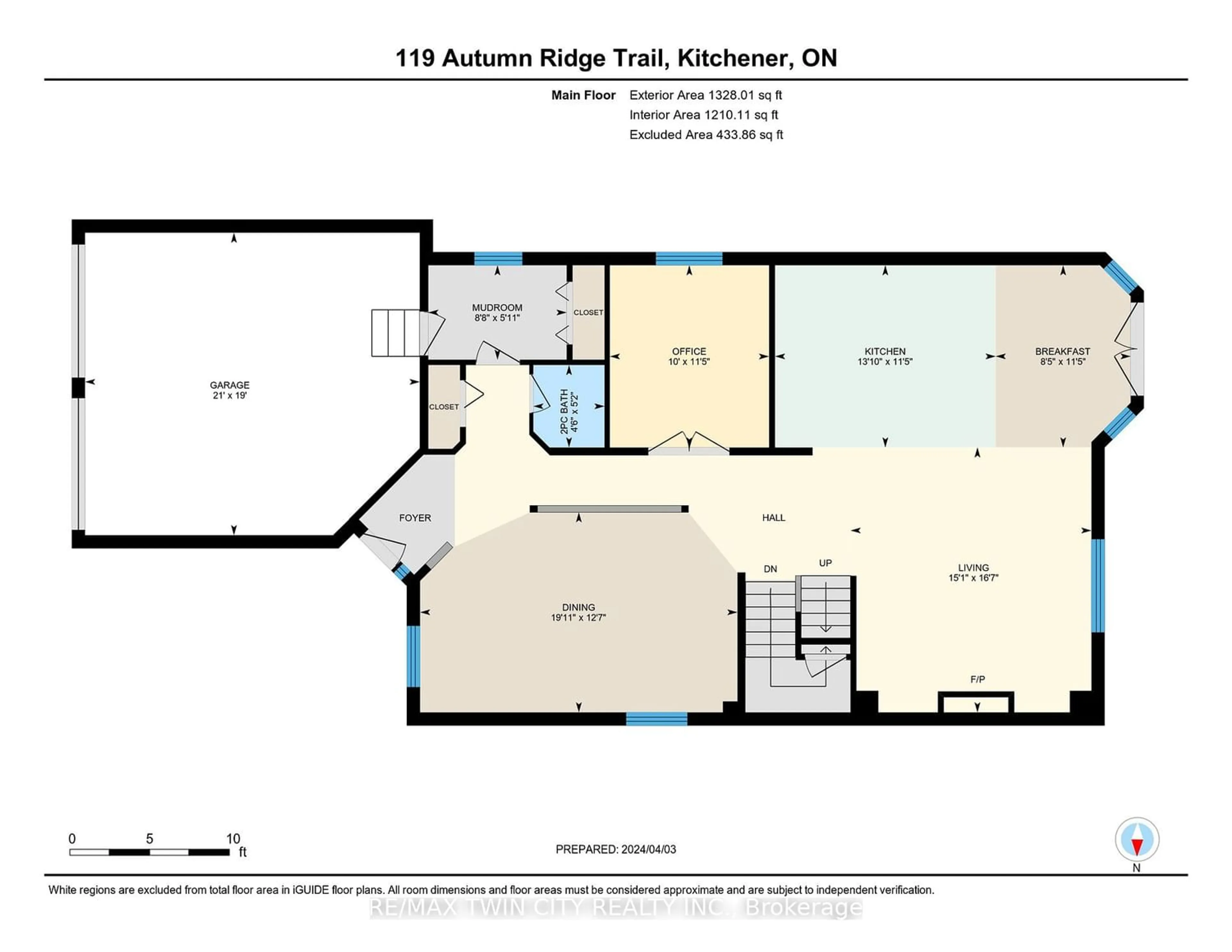 Floor plan for 119 Autumn Ridge Tr, Kitchener Ontario N2P 2K1