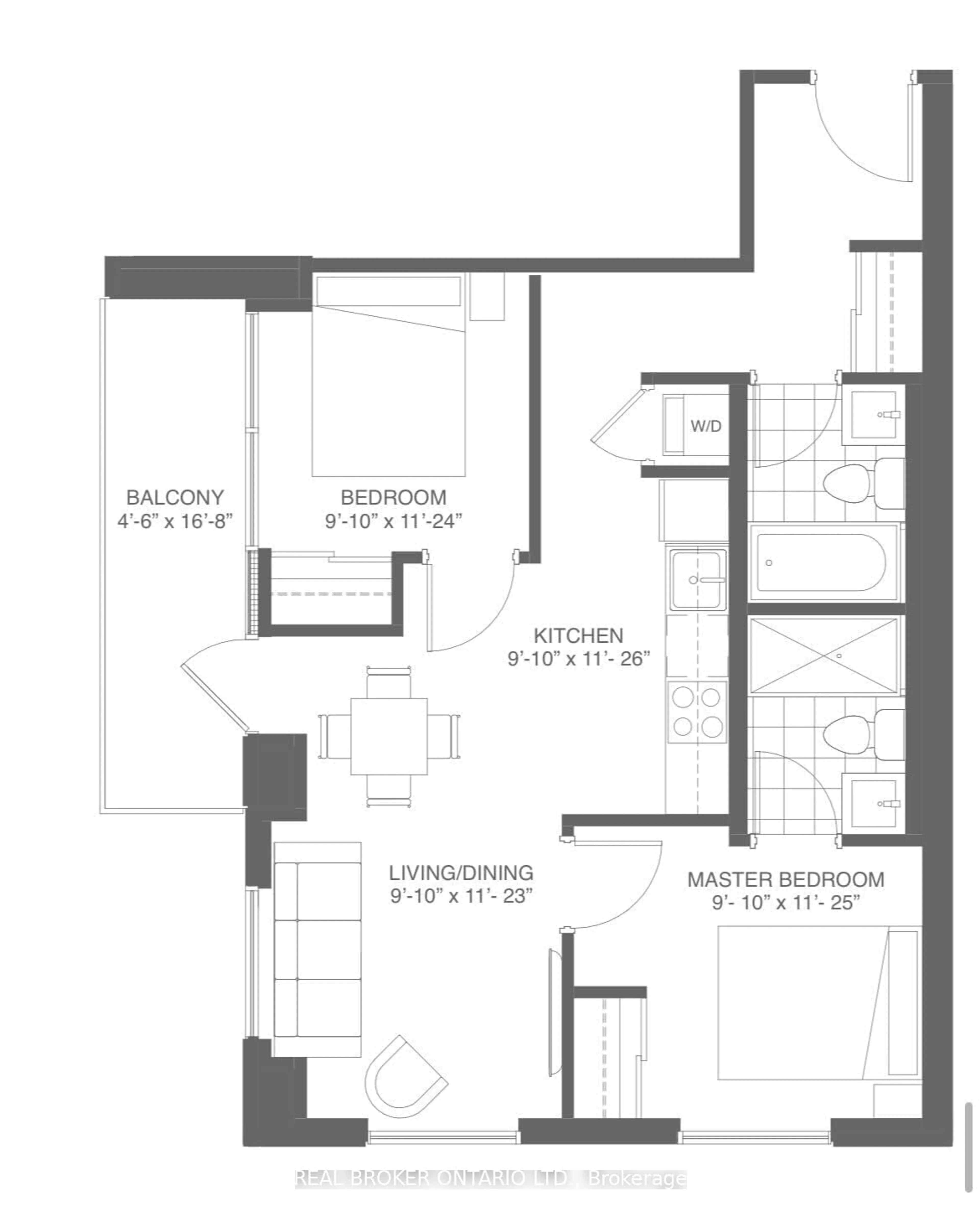 Floor plan for 60 Frederick St #2709, Kitchener Ontario N2H 0C7