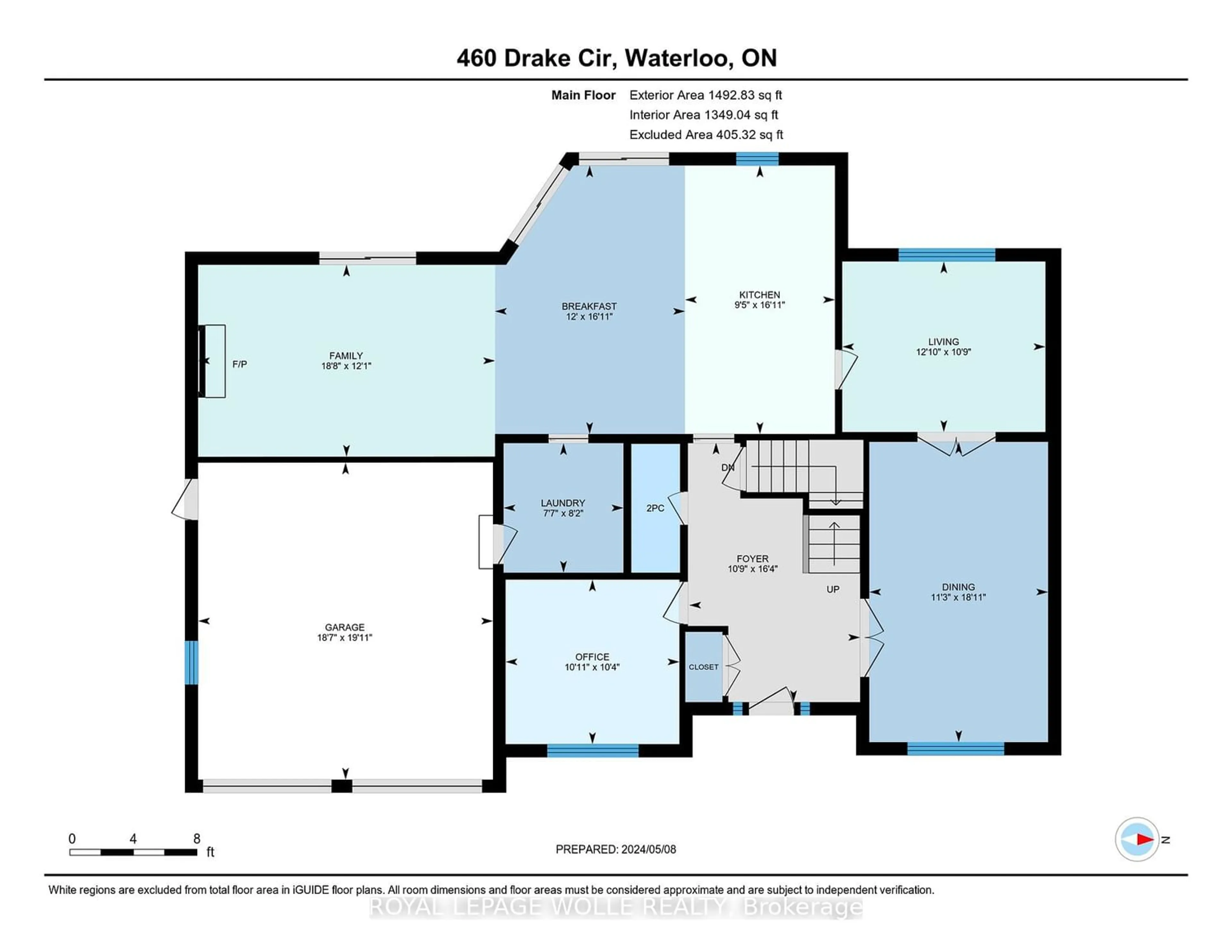 Floor plan for 460 Drake Circ, Waterloo Ontario N2T 1L1