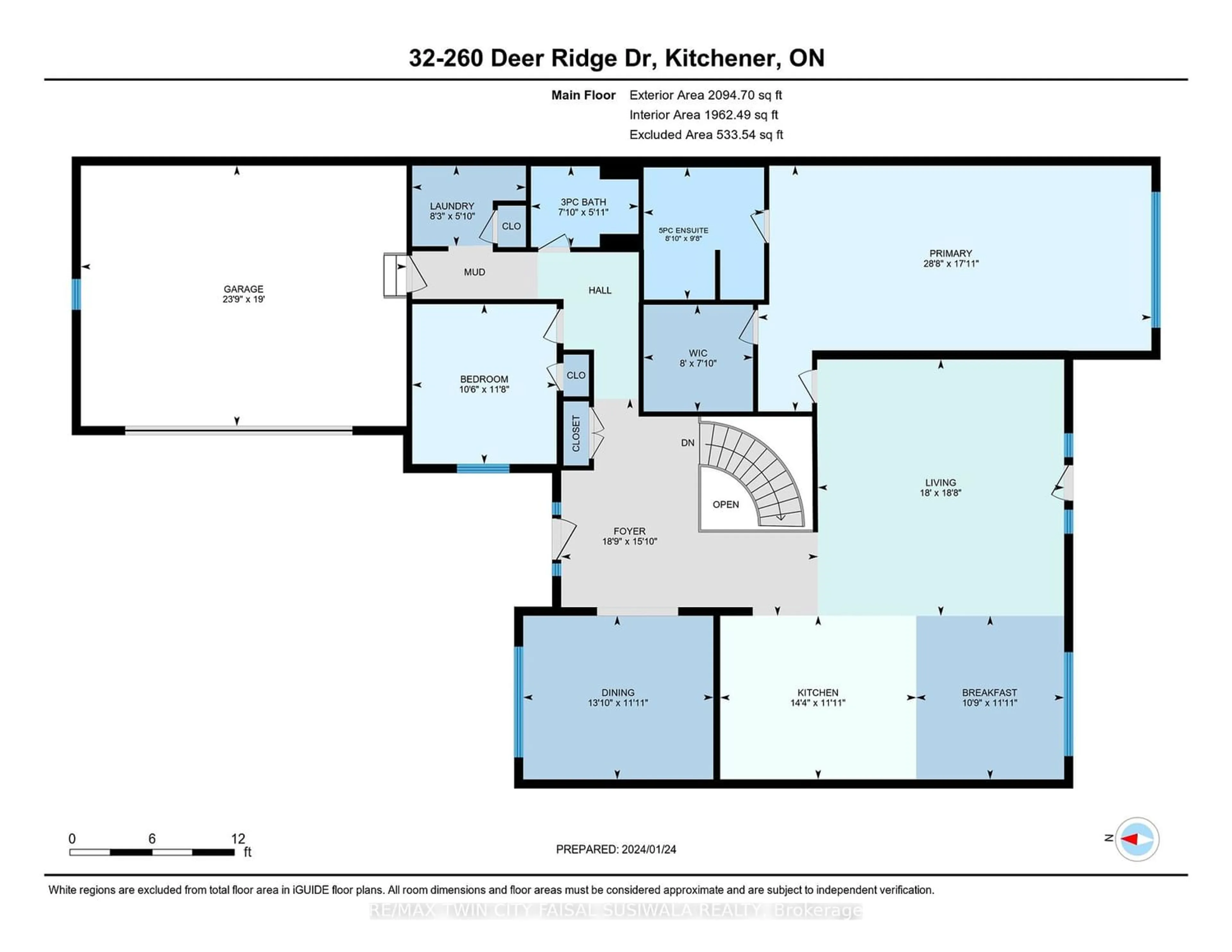 Floor plan for 260 Deer Ridge Dr #32, Kitchener Ontario N2P 2M3