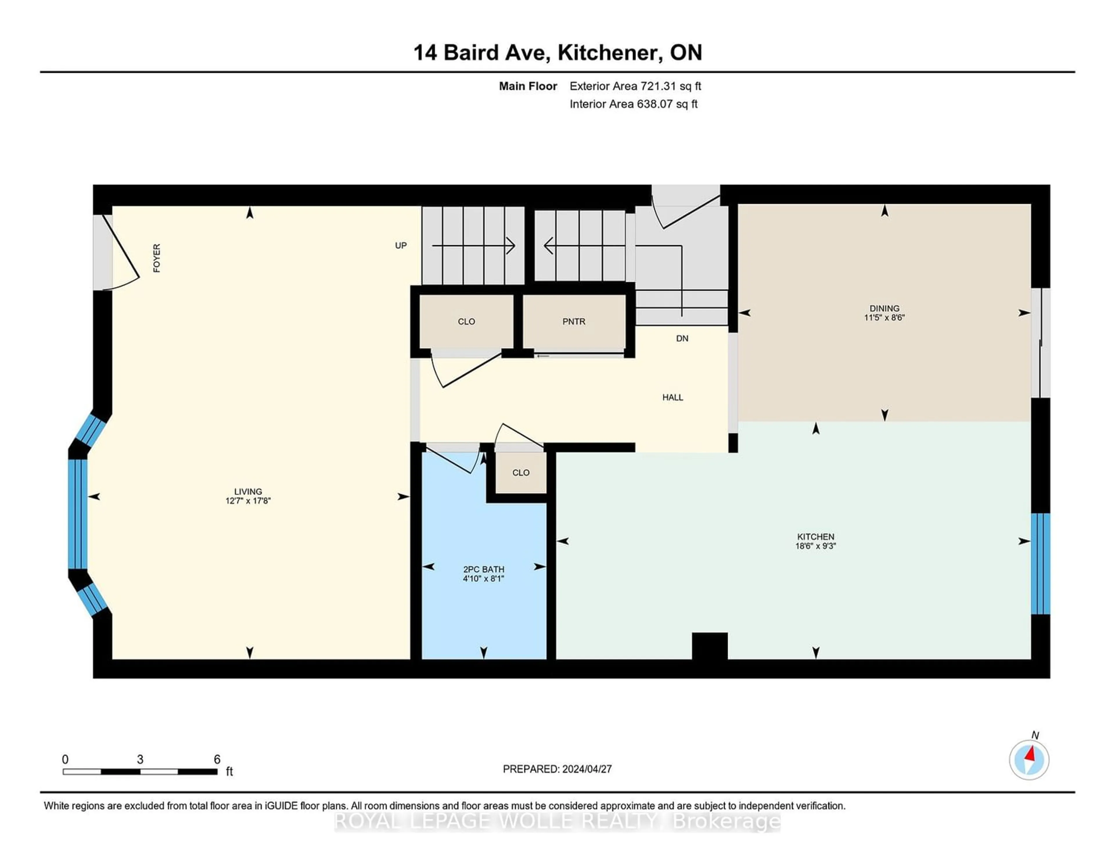Floor plan for 14 Baird Ave, Kitchener Ontario N2B 2N4