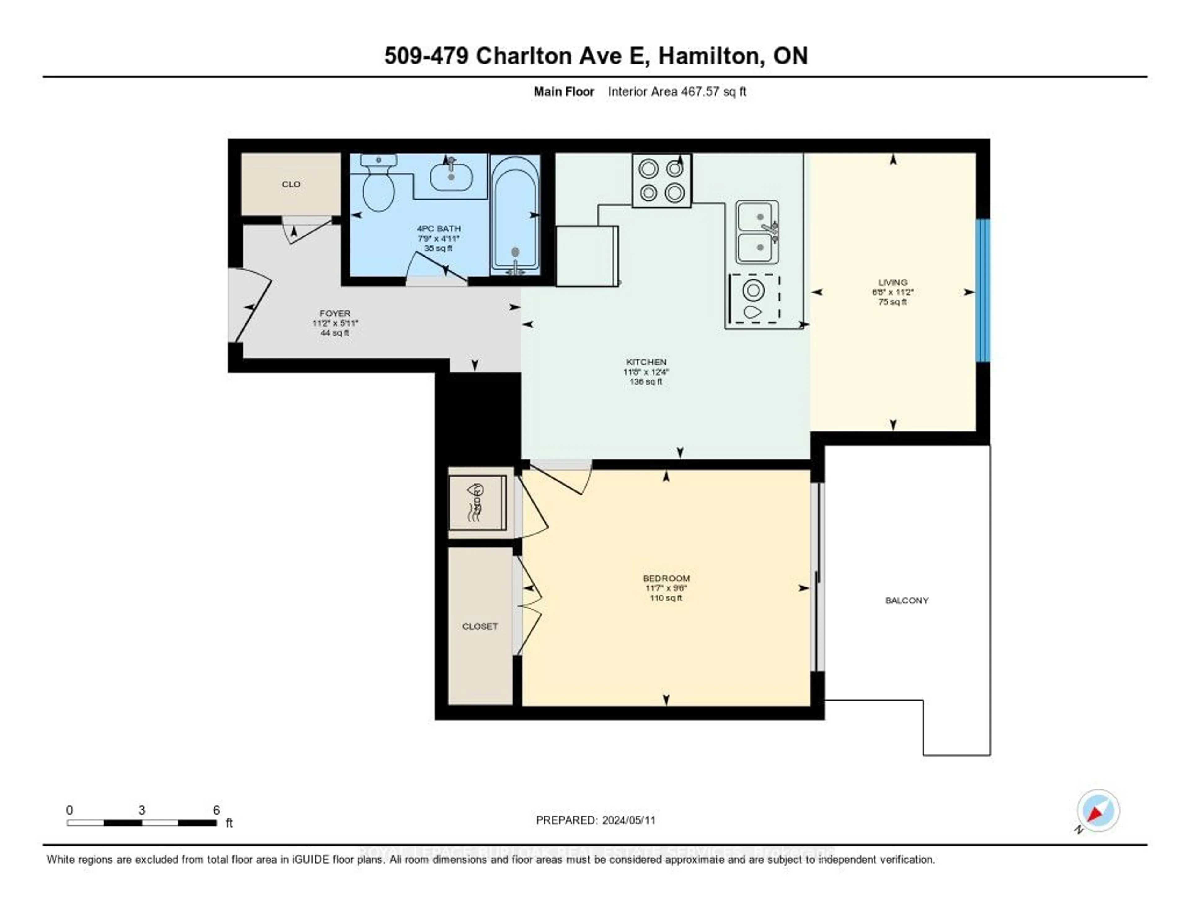 Floor plan for 479 Charlton Ave #509, Hamilton Ontario L8N 0B4