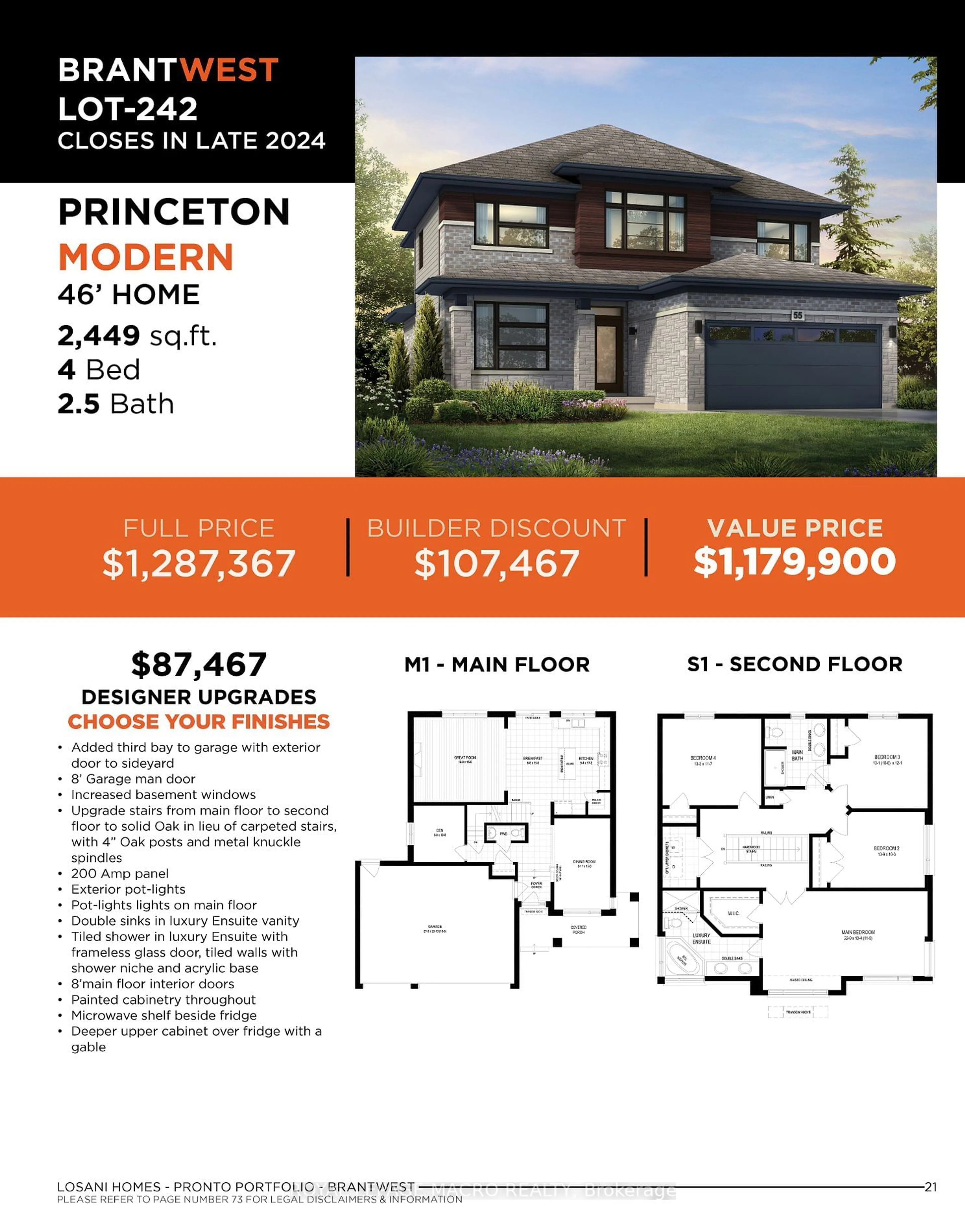 Floor plan for 479 Blackburn Dr #Lot 242, Brantford Ontario N3T 0T1