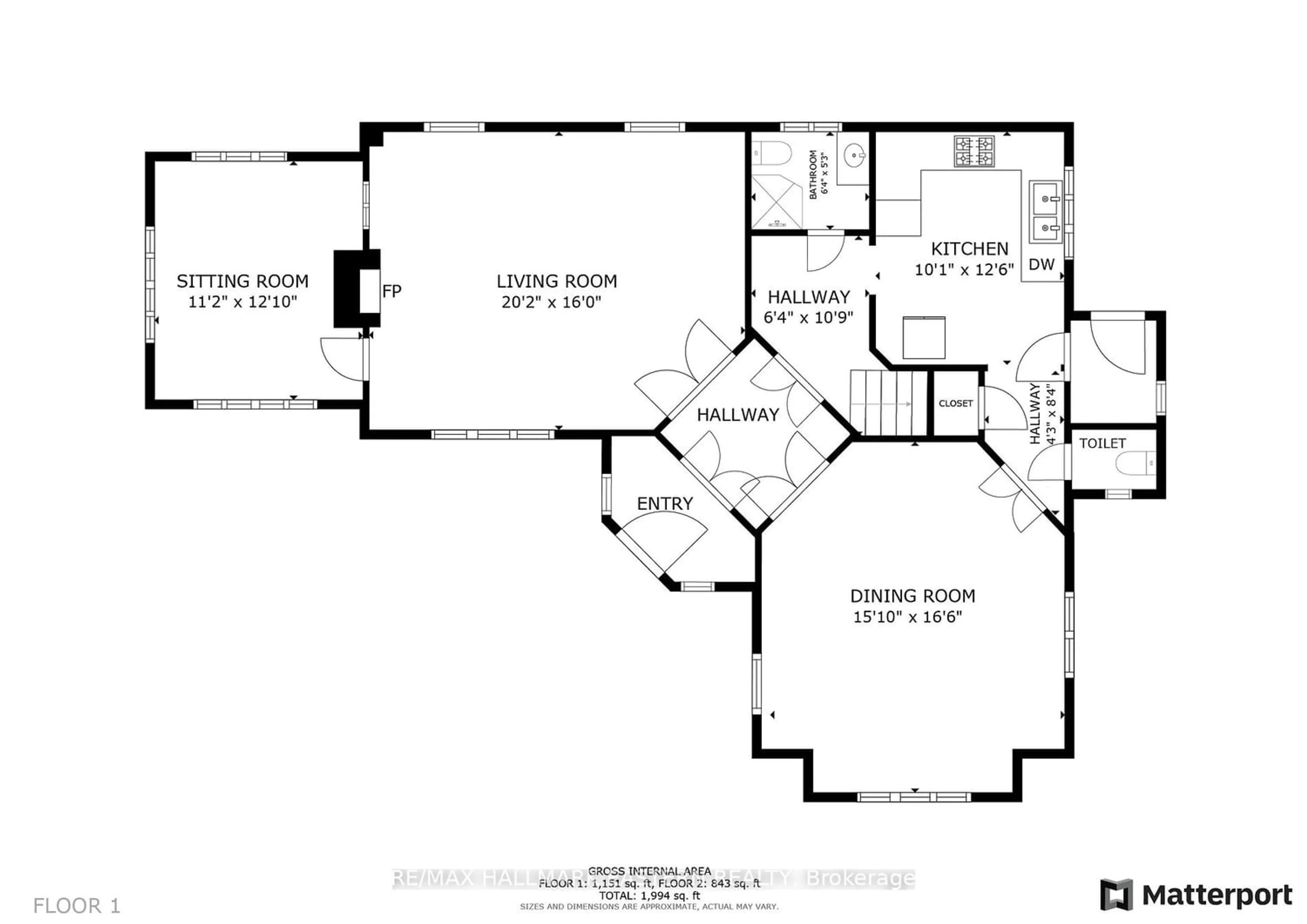 Floor plan for 757 Water St, Peterborough Ontario K9H 3N5