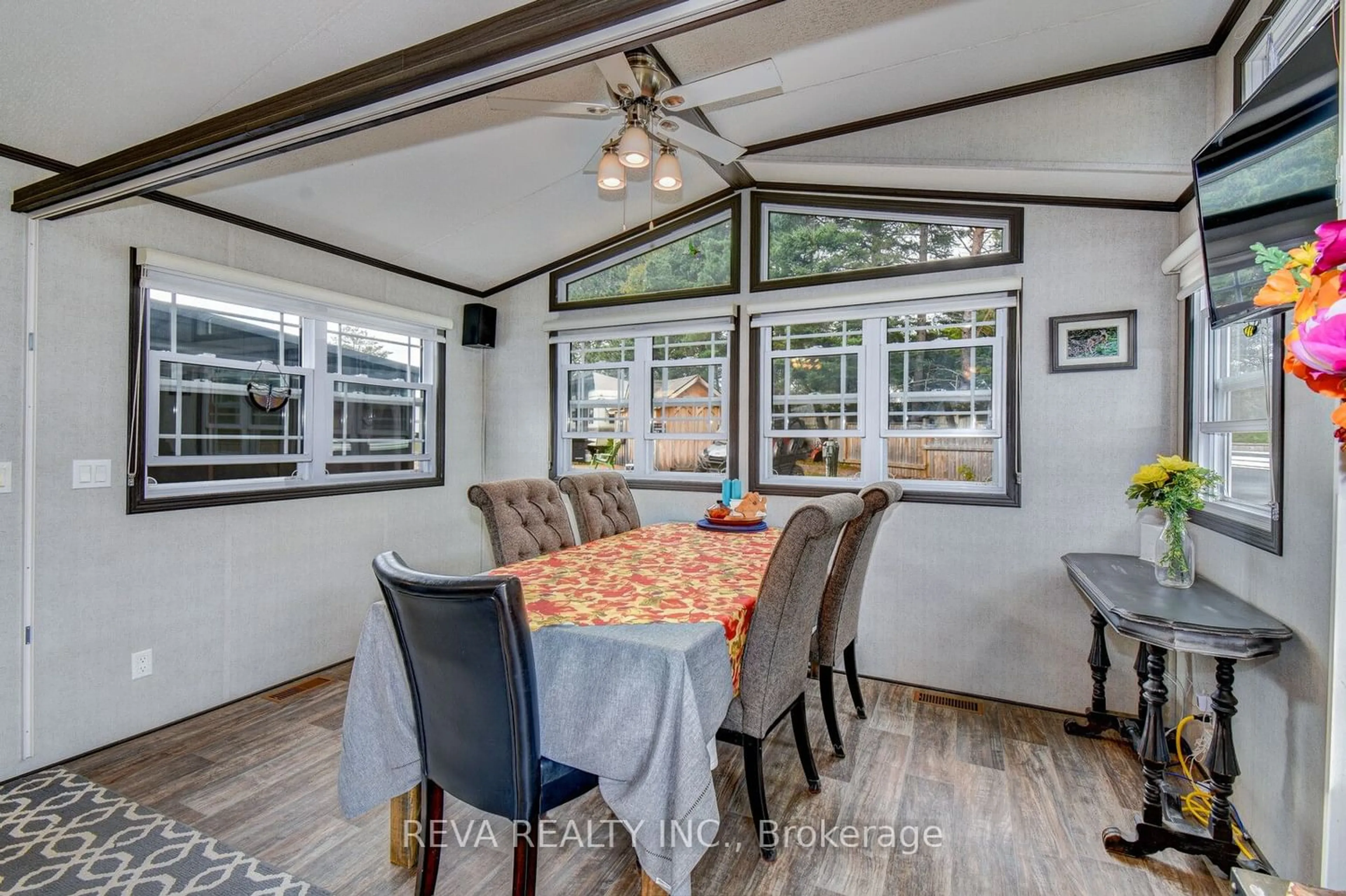 Dining room, wood floors, cottage for 5774 Weslemkoon Lake Rd, Addington Highlands Ontario K0L 1W0