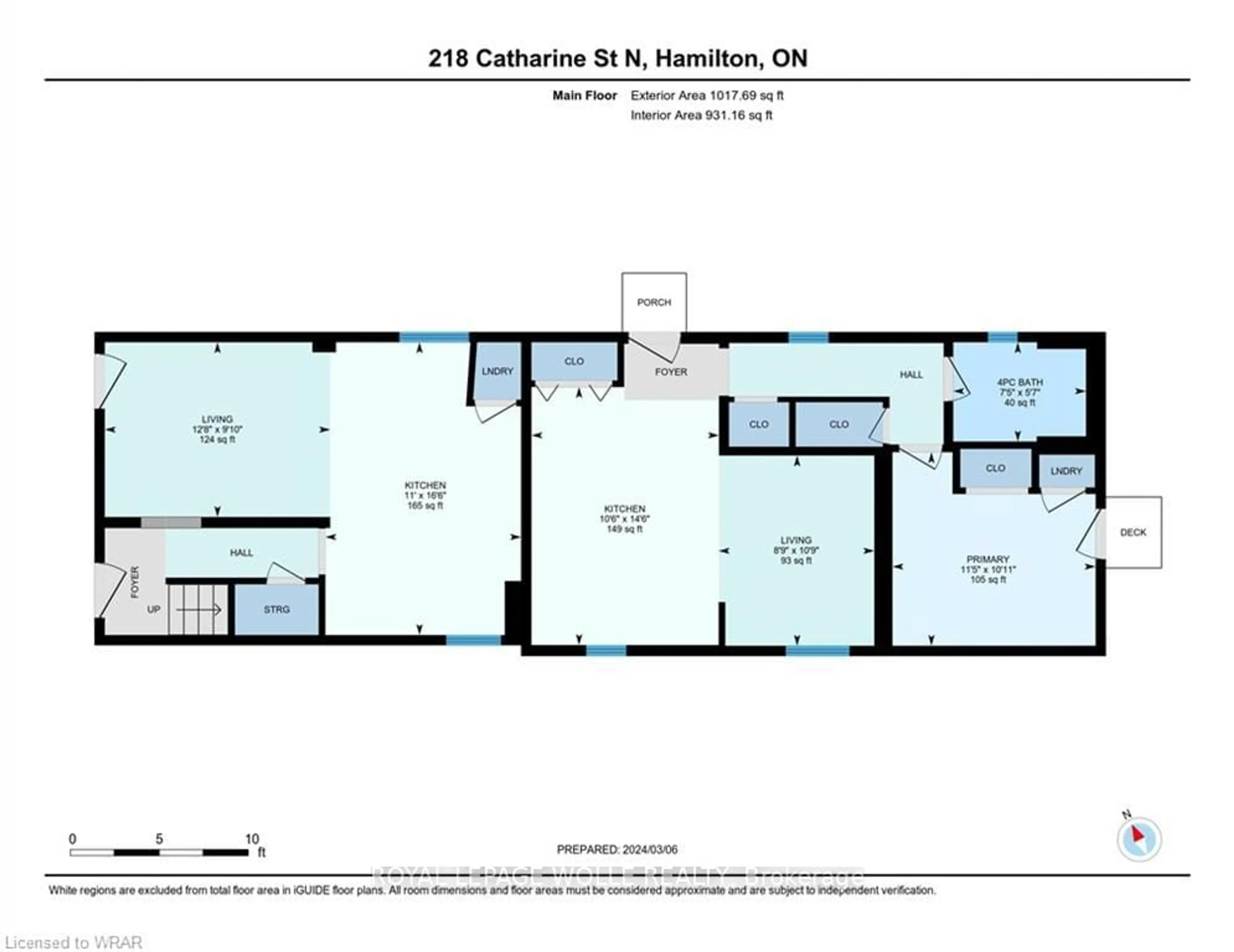 Floor plan for 218 Catharine St, Hamilton Ontario L8L 4S6
