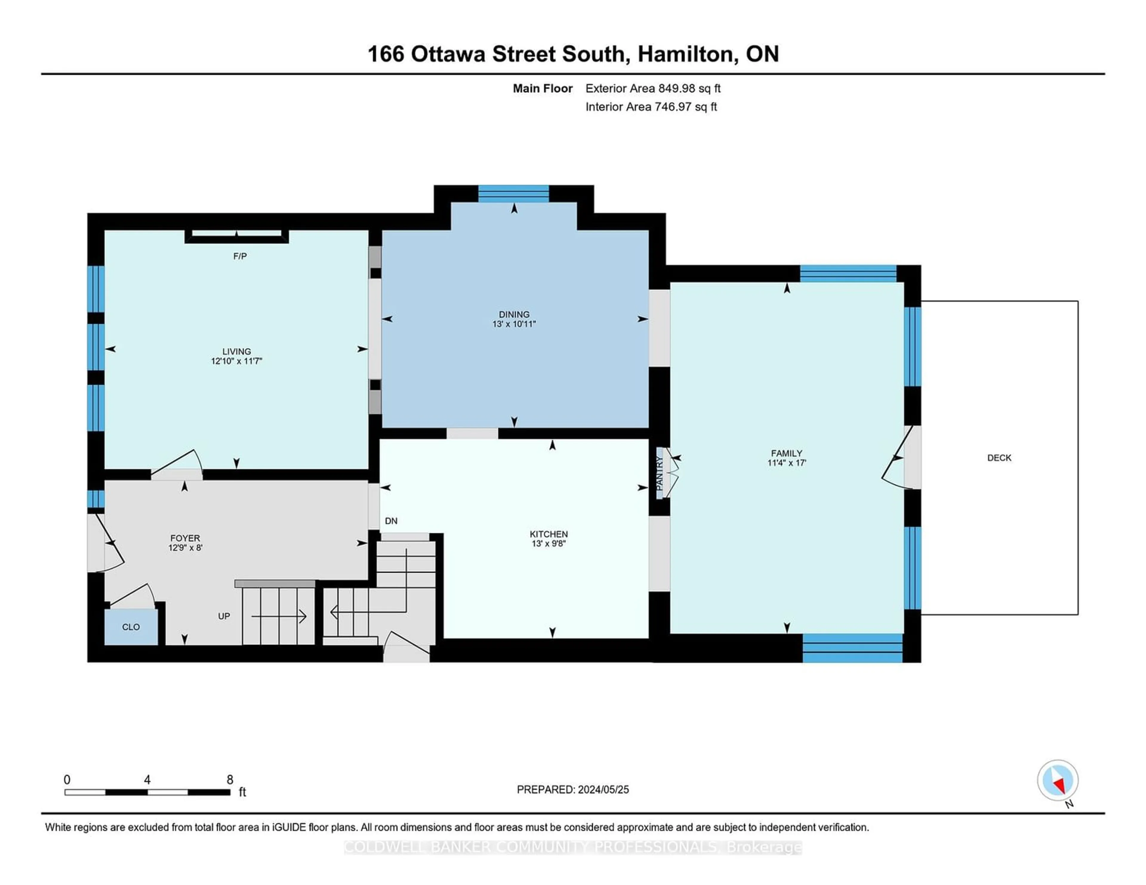 Floor plan for 166 Ottawa St, Hamilton Ontario L8K 2E6