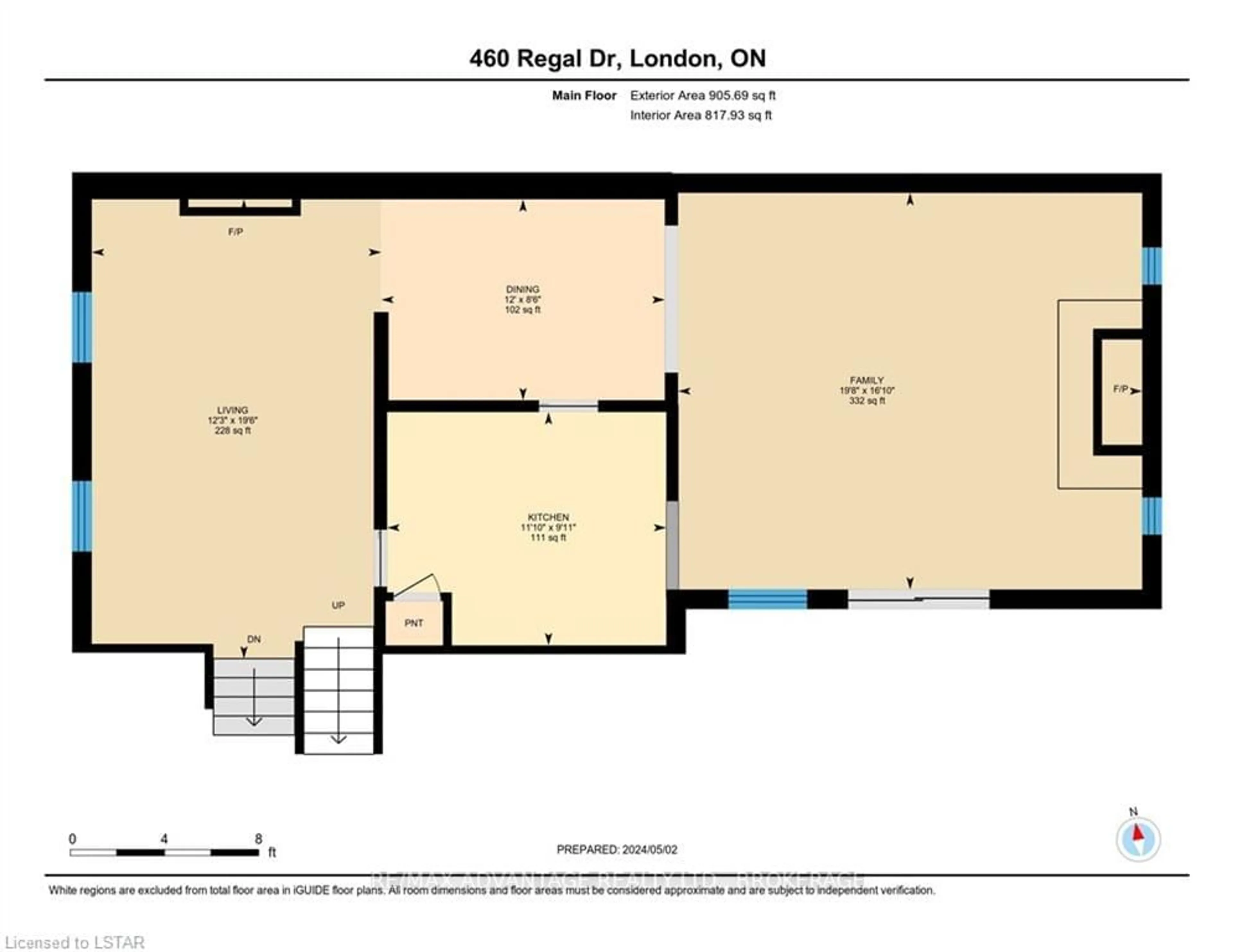 Floor plan for 460 REGAL Dr, London Ontario N5Y 1J9