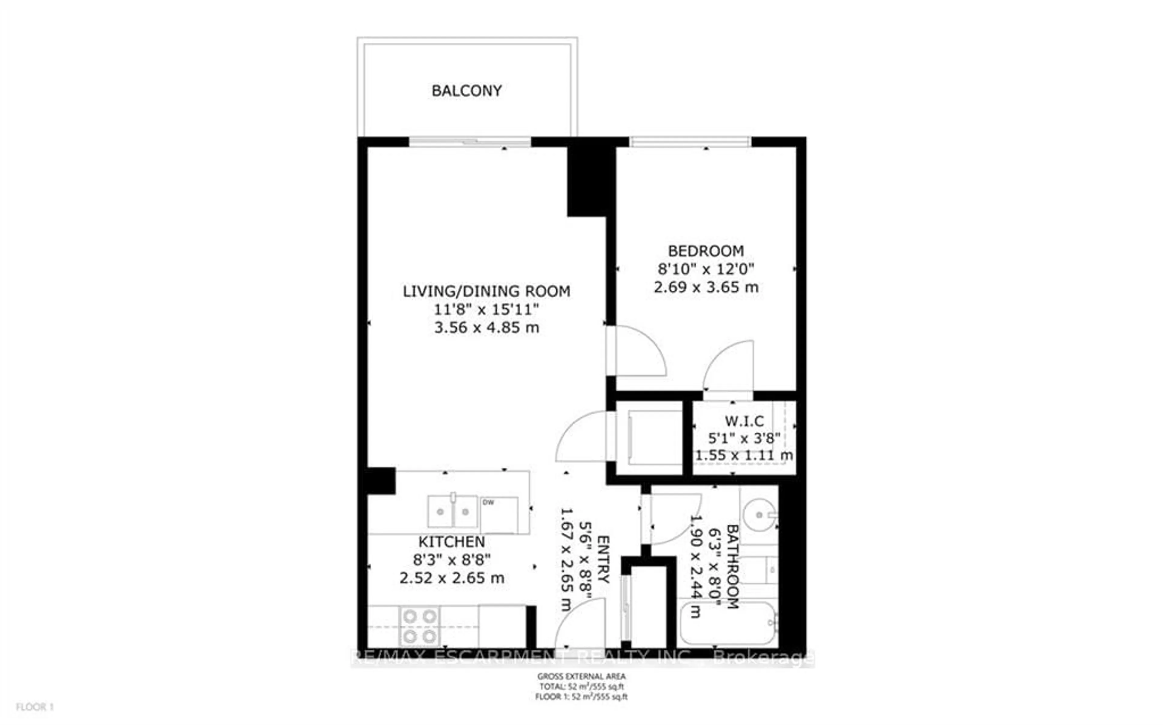 Floor plan for 460 Dundas St #327, Hamilton Ontario L0K 1A0