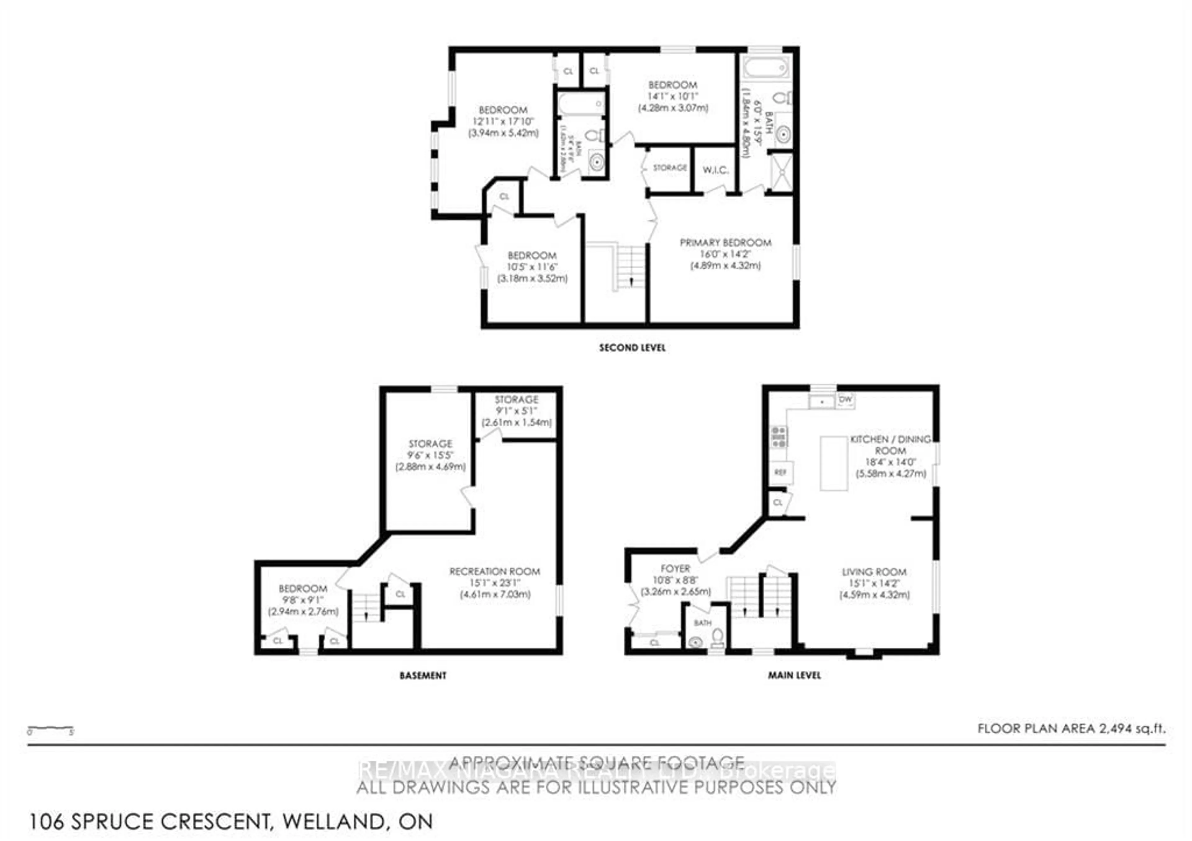 Floor plan for 106 Spruce Cres, Welland Ontario L3C 0C6