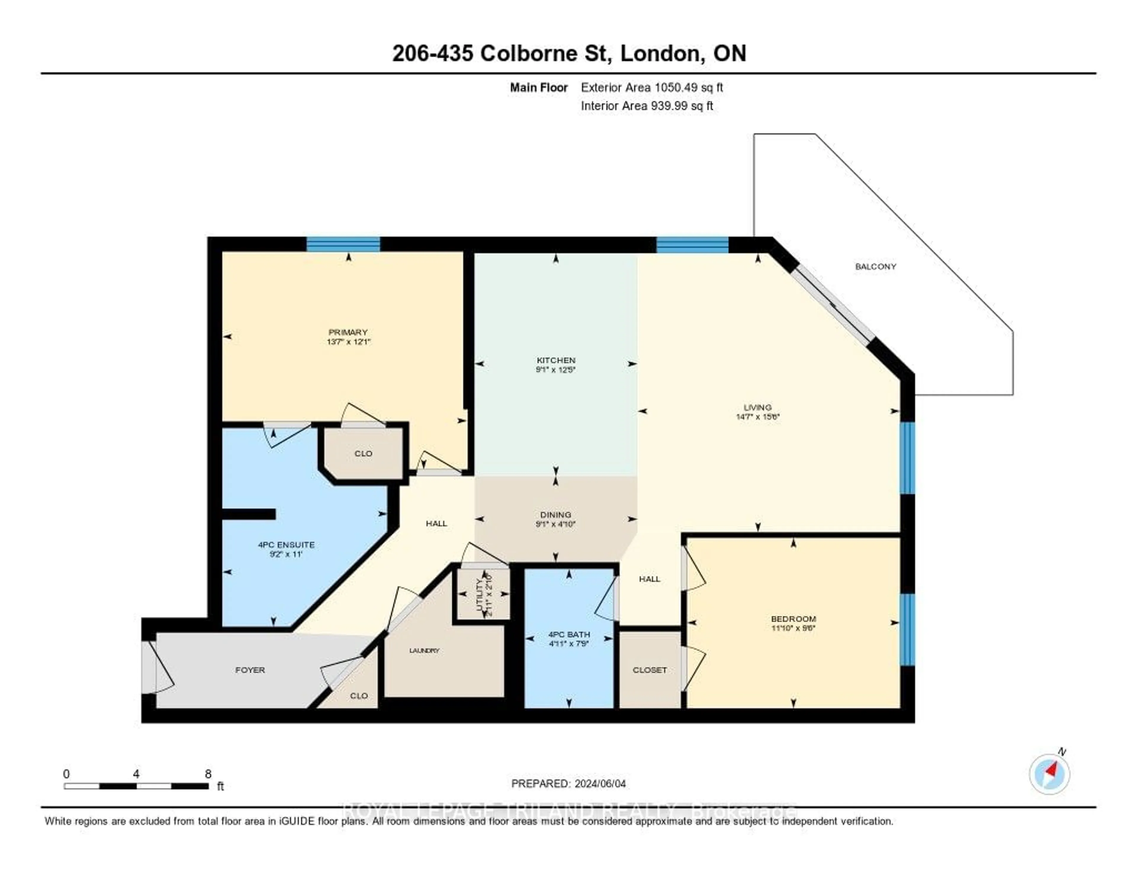 Floor plan for 435 Colborne St #206, London Ontario N6B 2T2