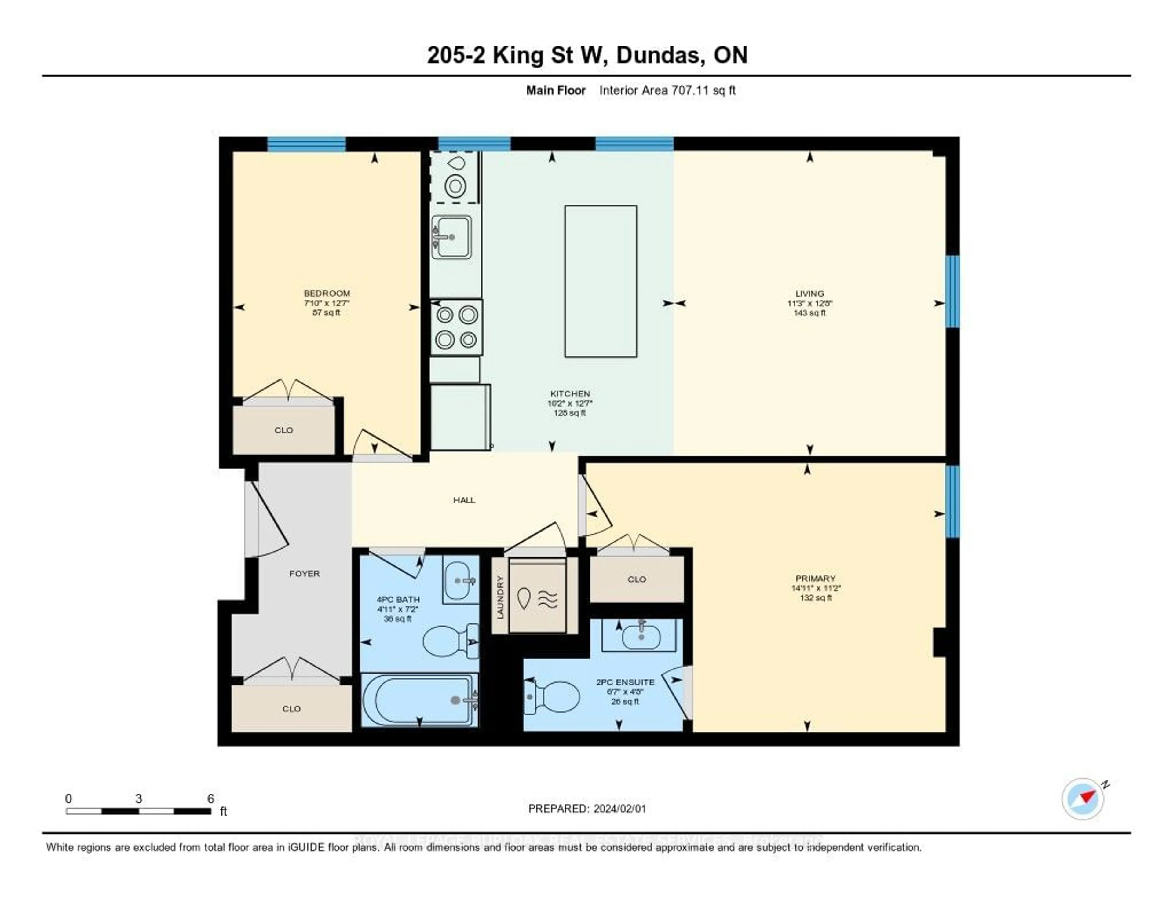 Floor plan for 2 King St #205, Hamilton Ontario L9H 6Z1