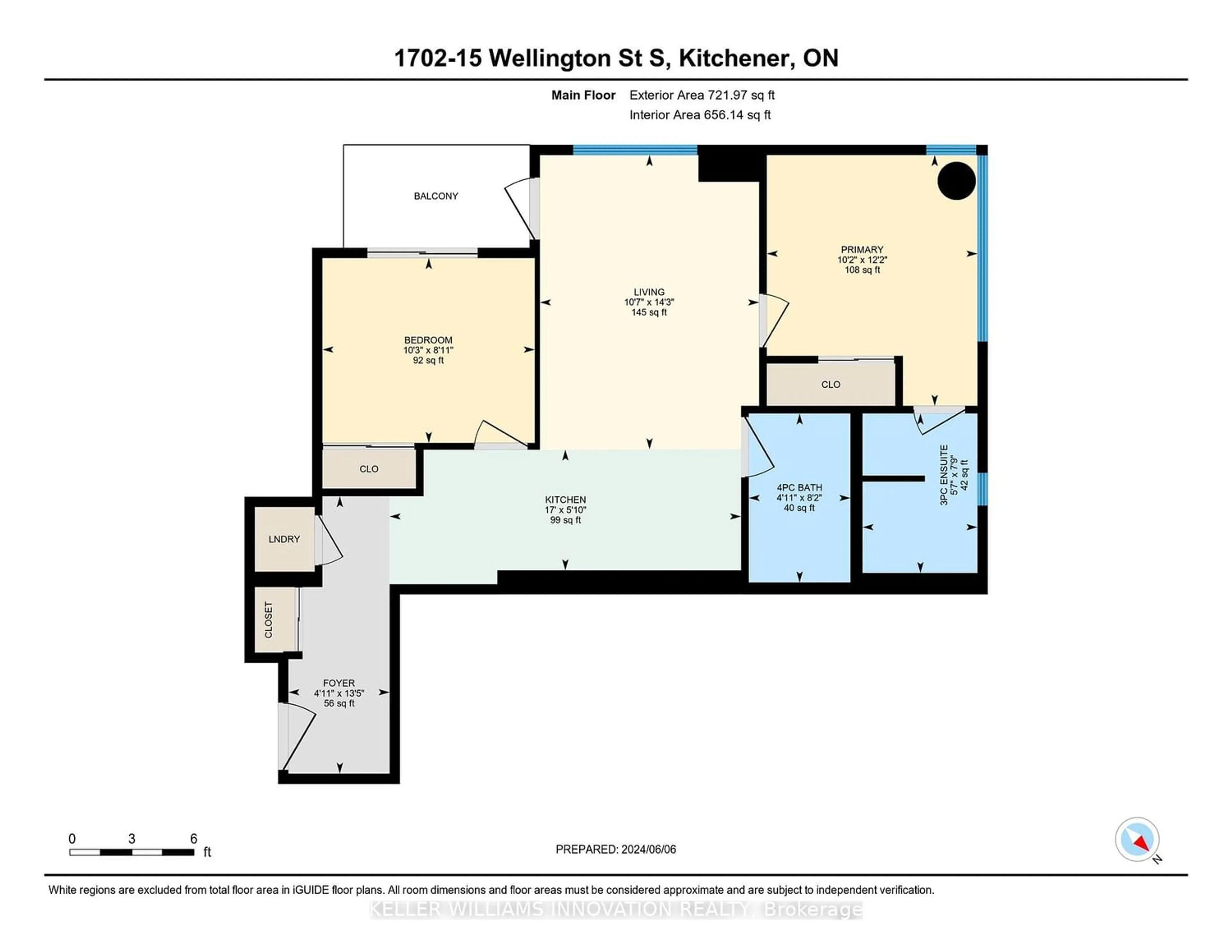 Floor plan for 15 Wellington St #1702, Kitchener Ontario N2G 0E4