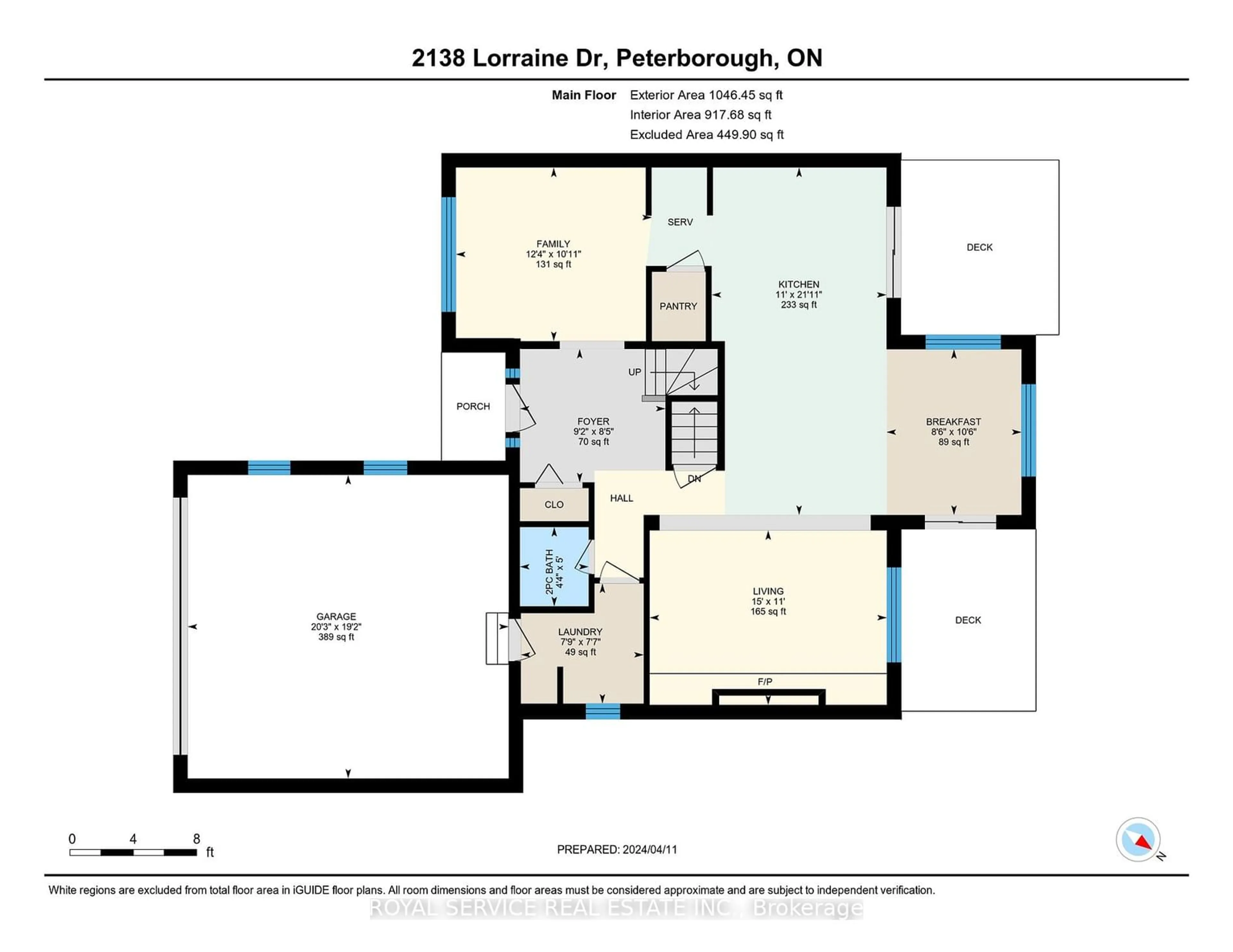 Floor plan for 2138 Lorraine Dr, Peterborough Ontario K9L 1X4