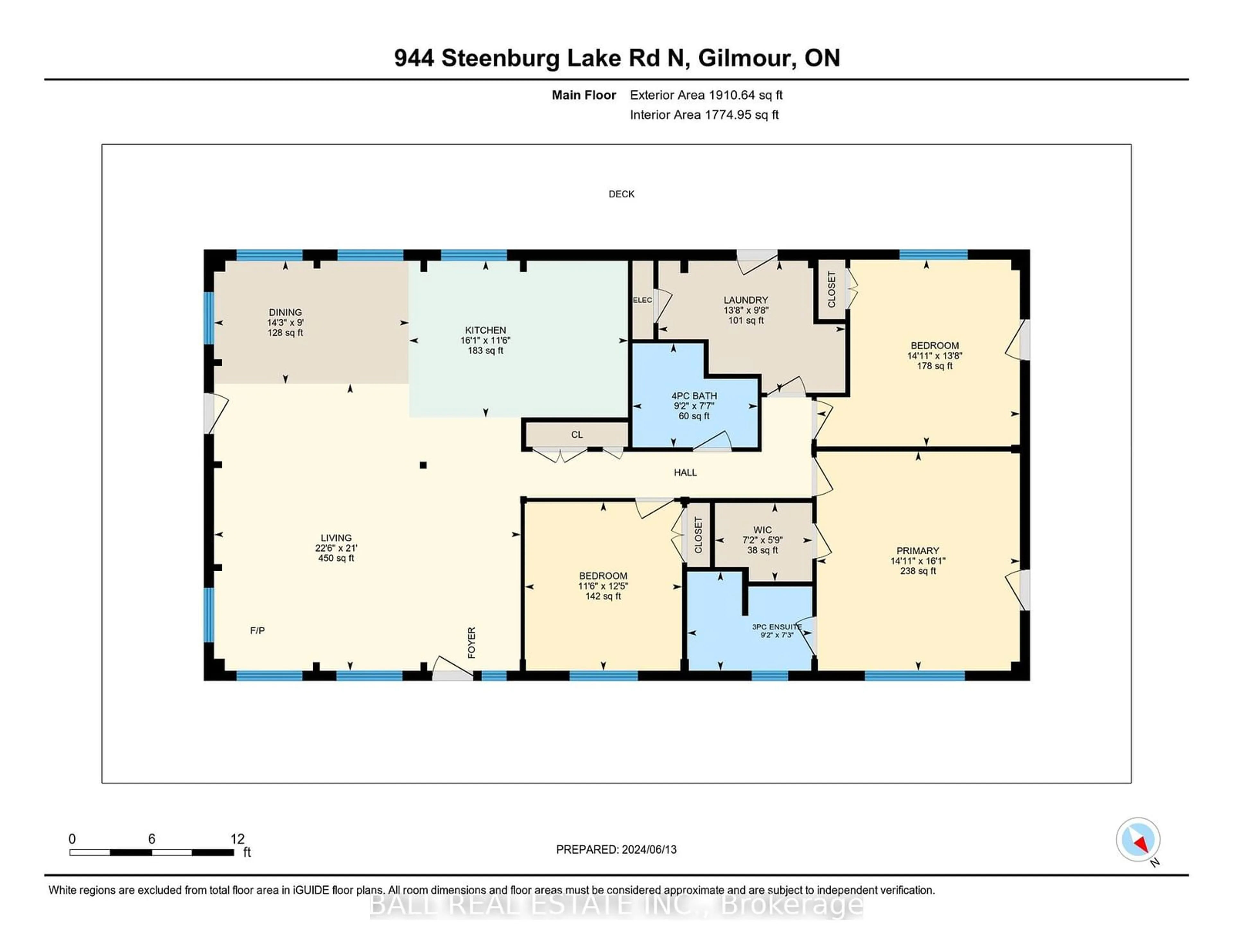 Floor plan for 944 Steenburg Lake Rd, Limerick Ontario K0L 1W0
