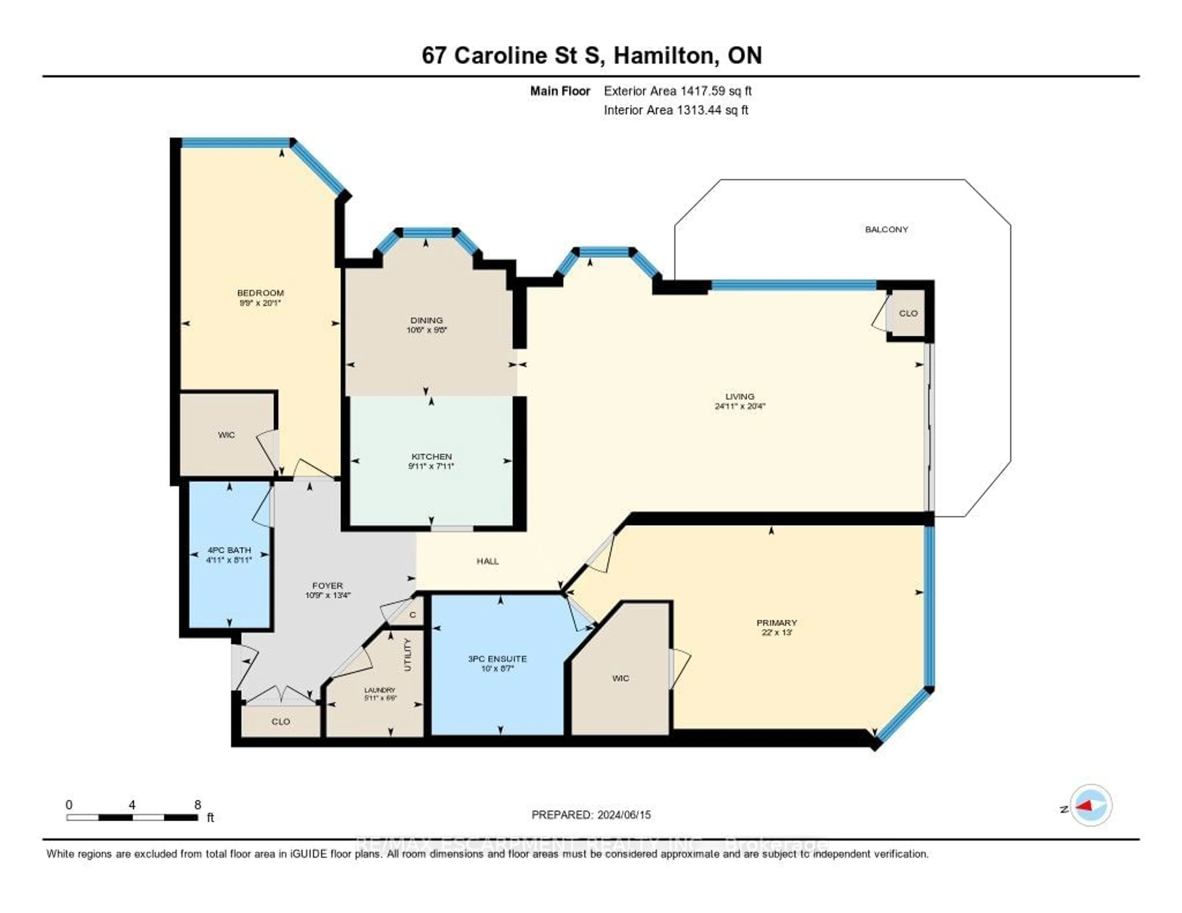 Floor plan for 67 Caroline St #302, Hamilton Ontario L8P 3K6