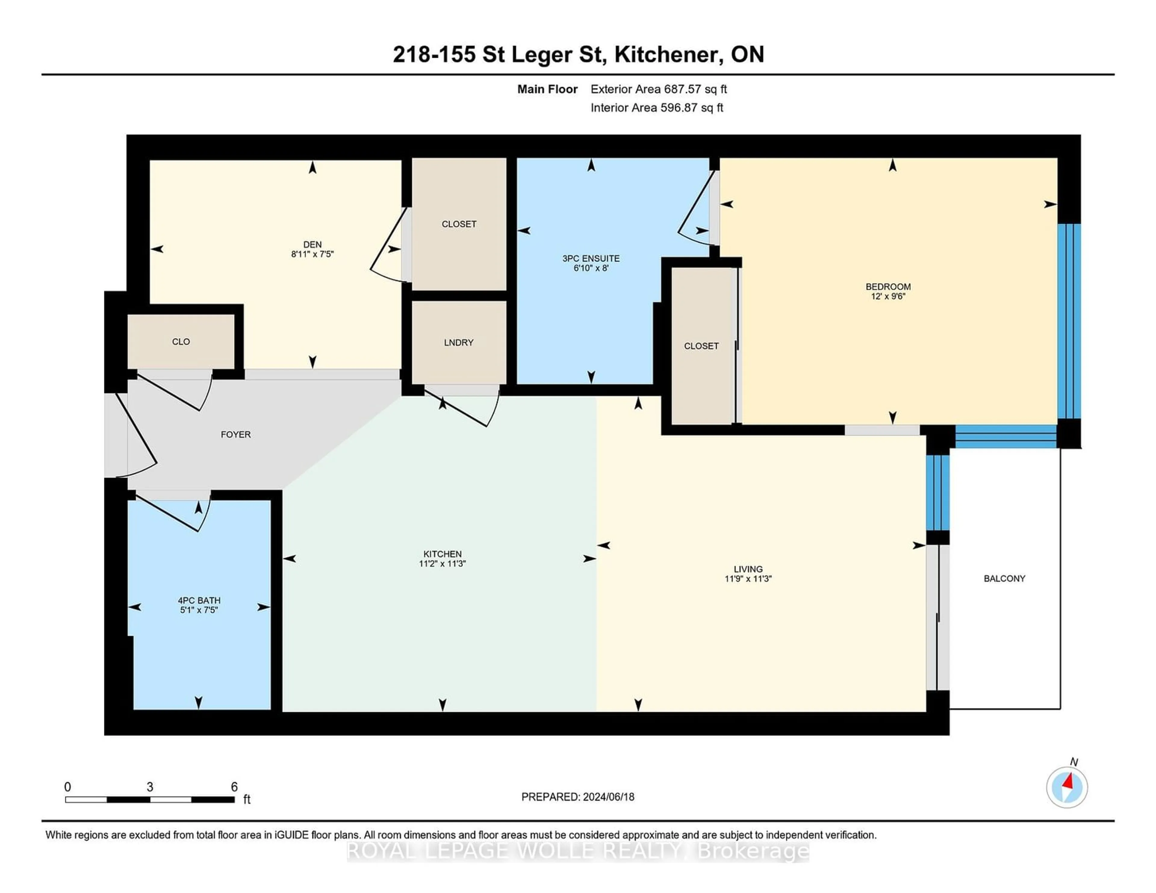 Floor plan for 155 St Leger St #218, Waterloo Ontario N2H 0B9