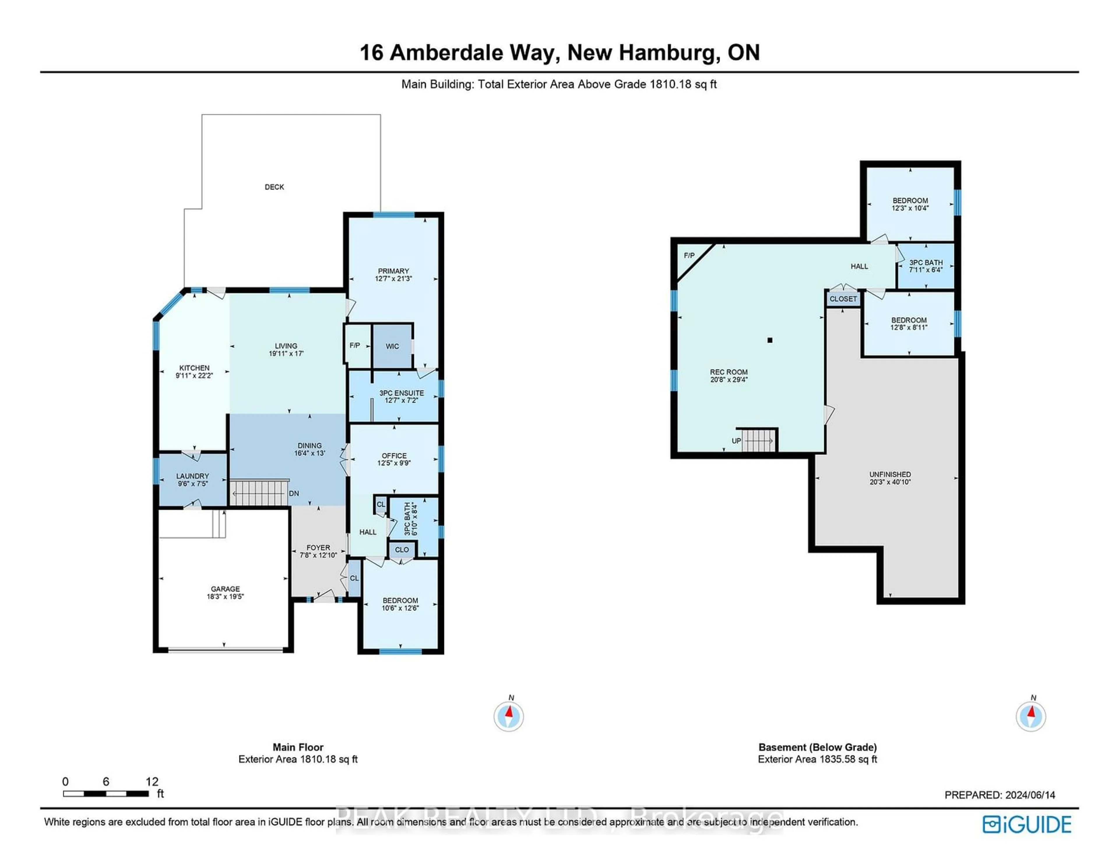 Floor plan for 16 Amberdale Way #7, Wilmot Ontario N3A 0C1