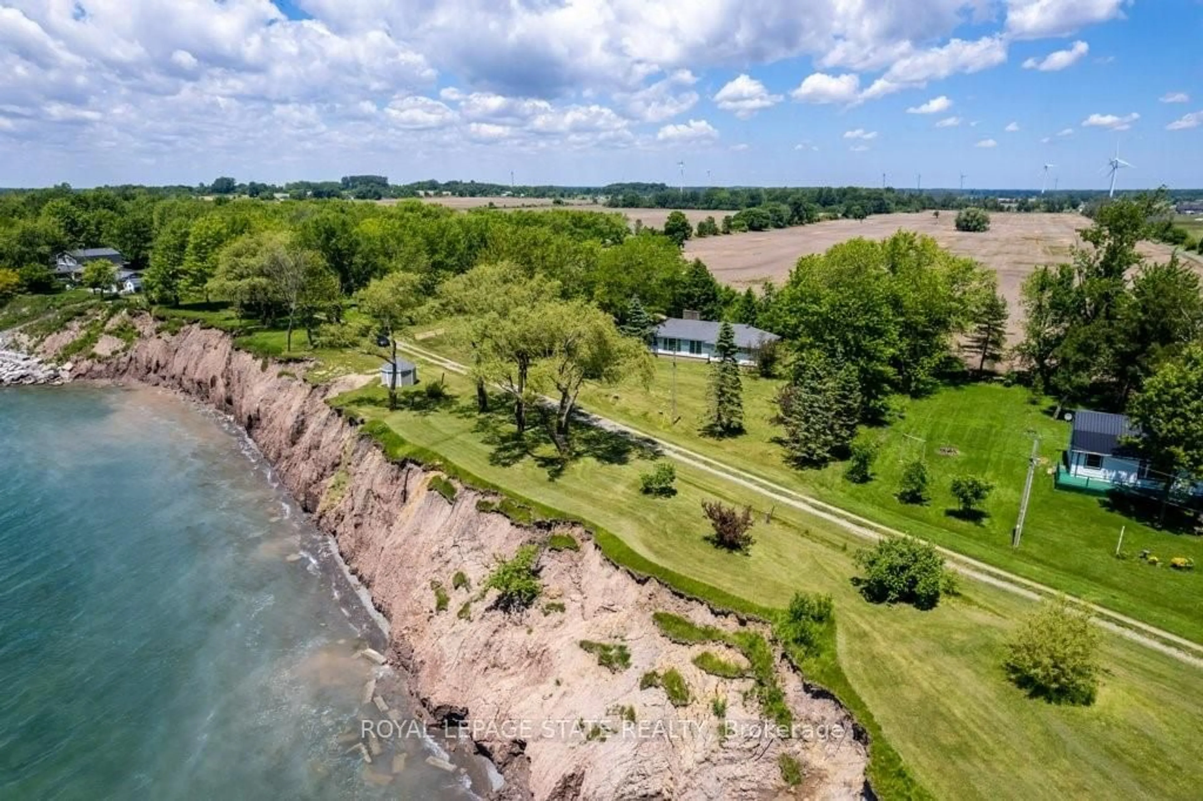 A pic from outside/outdoor area/front of a property/back of a property/a pic from drone, water/lake/river/ocean view for 40 Erie Heights Line, Haldimand Ontario N0A 1K0