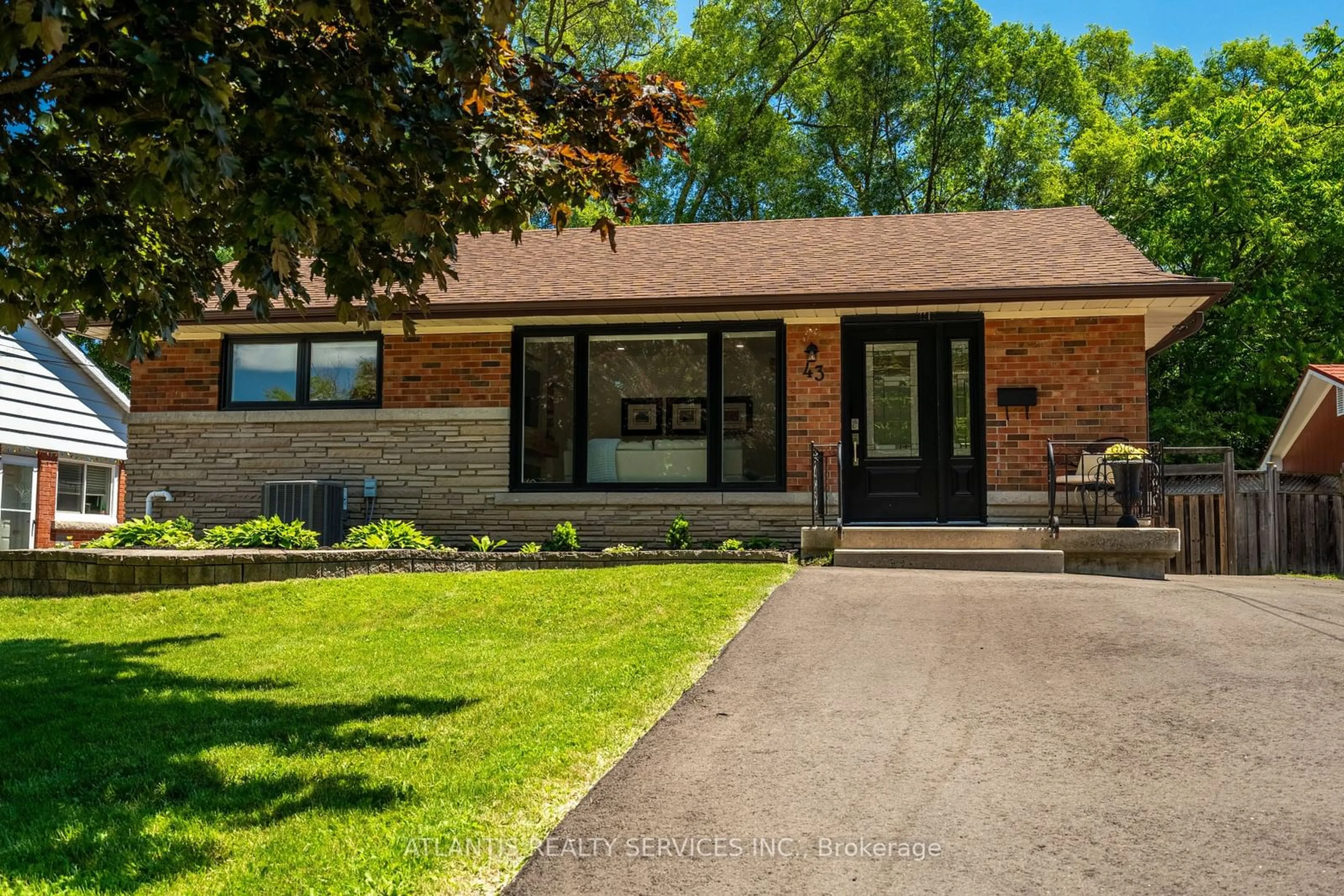 Home with brick exterior material for 43 Battlefield Dr, Hamilton Ontario L8G 1V1