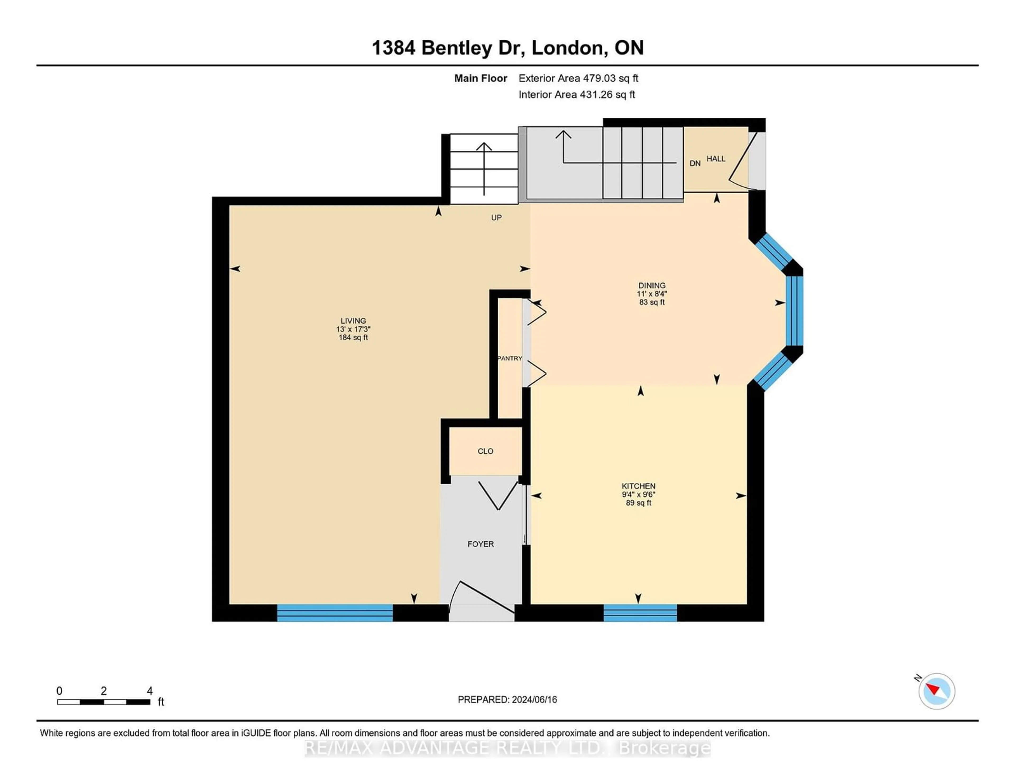 Floor plan for 1384 Bentley Dr, London Ontario N5V 3T6