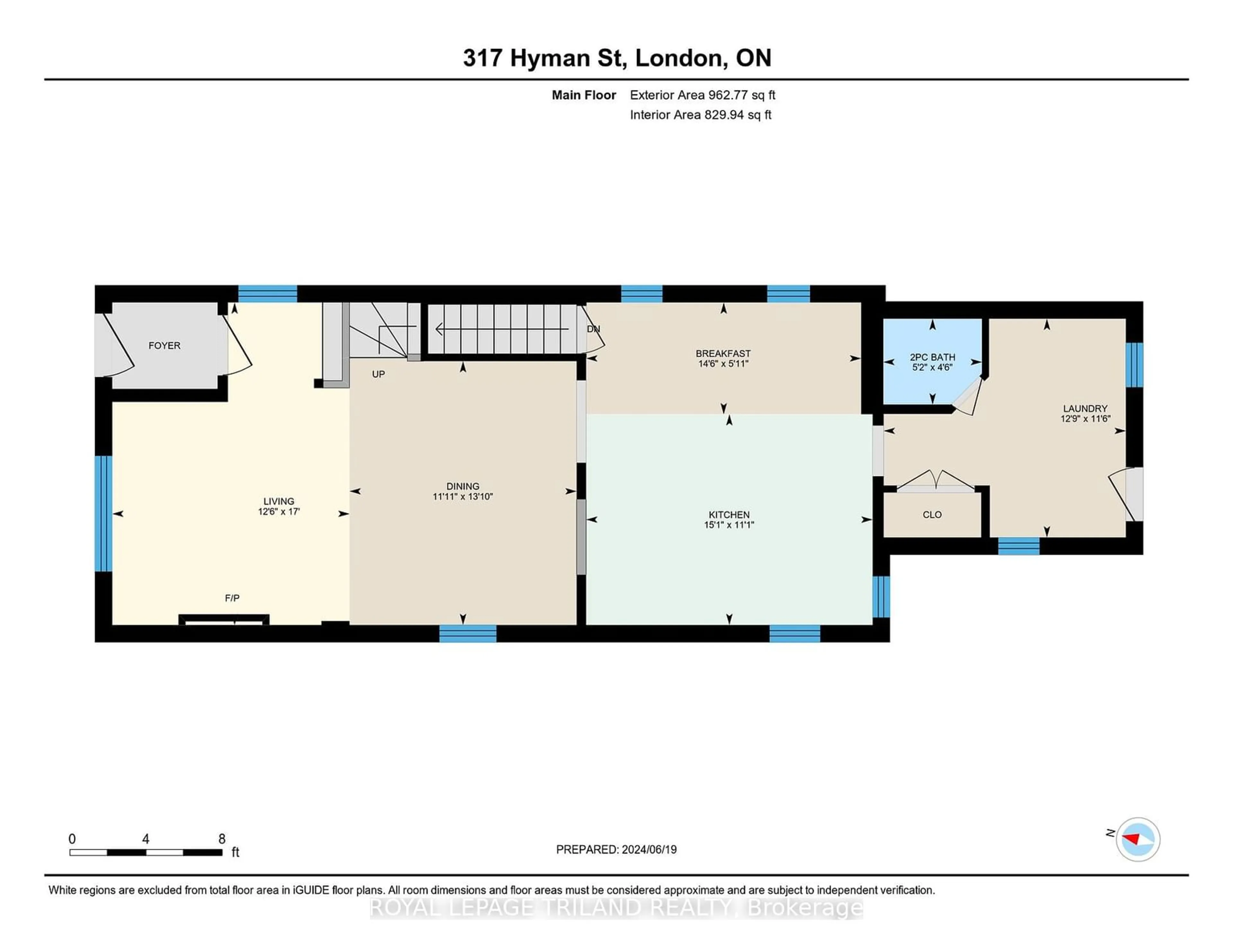 Floor plan for 317 Hyman St, London Ontario N6B 2G6