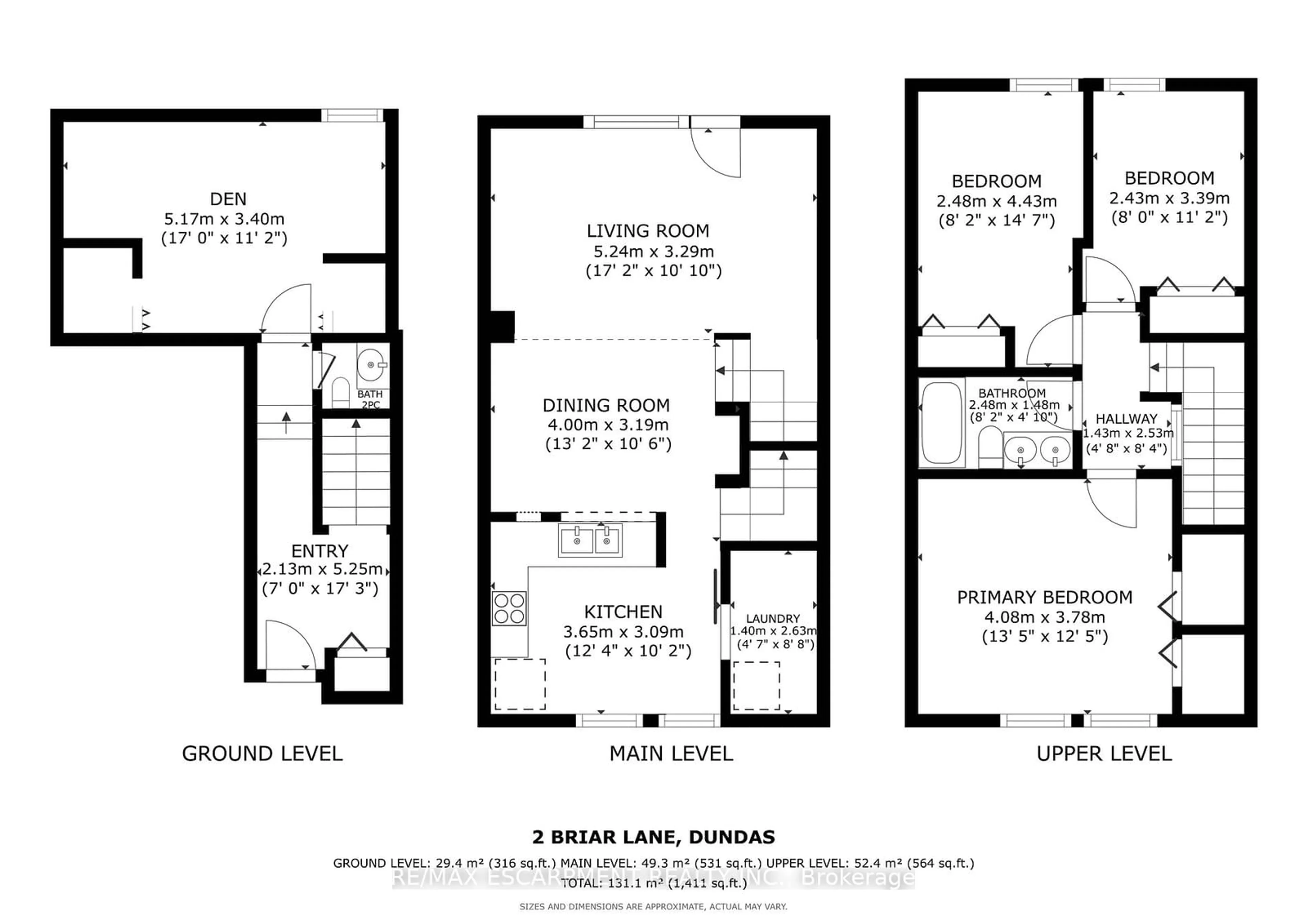 Floor plan for 2 Briar Lane, Hamilton Ontario L9H 6E8