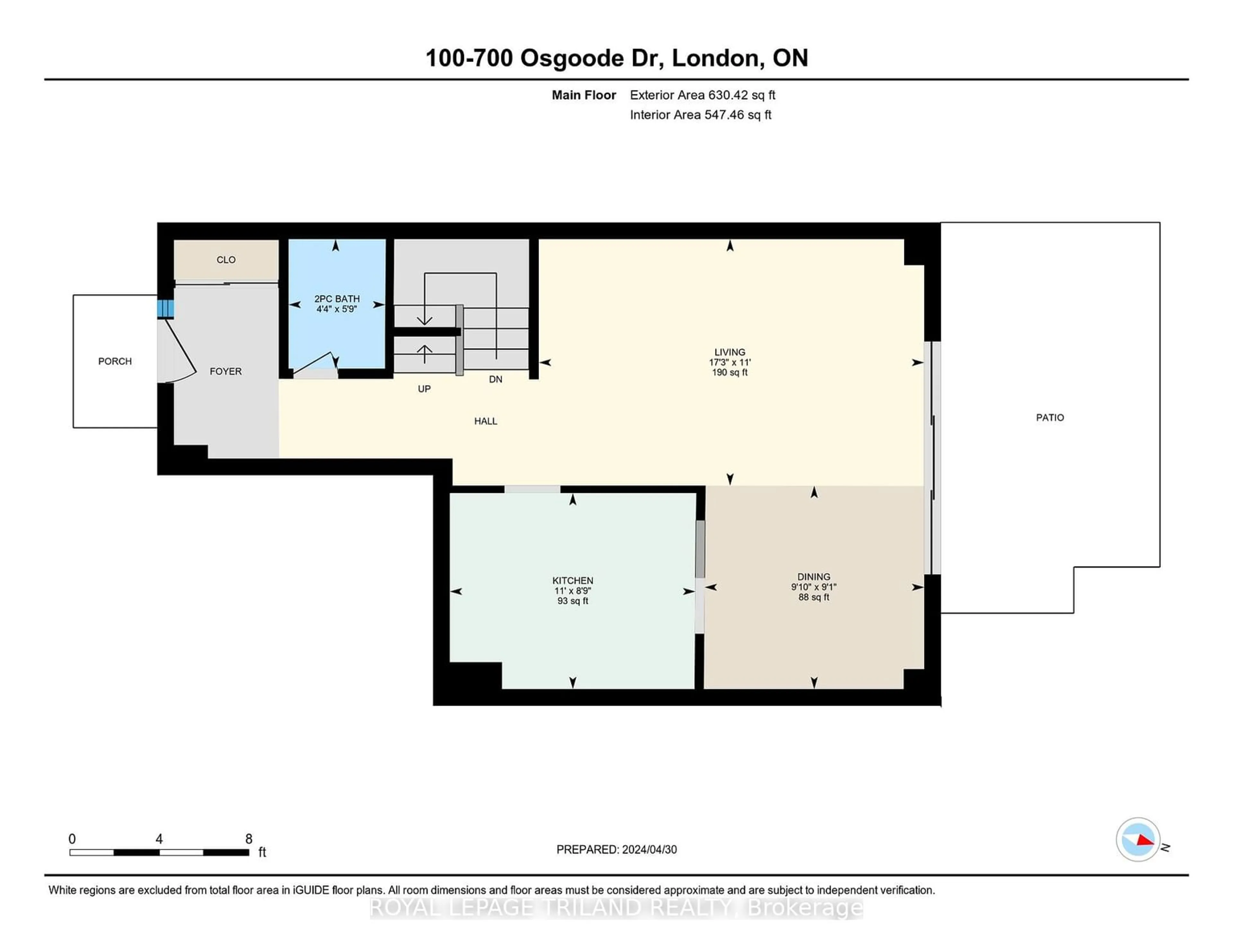 Floor plan for 700 Osgoode Dr #100, London Ontario N6E 2H1