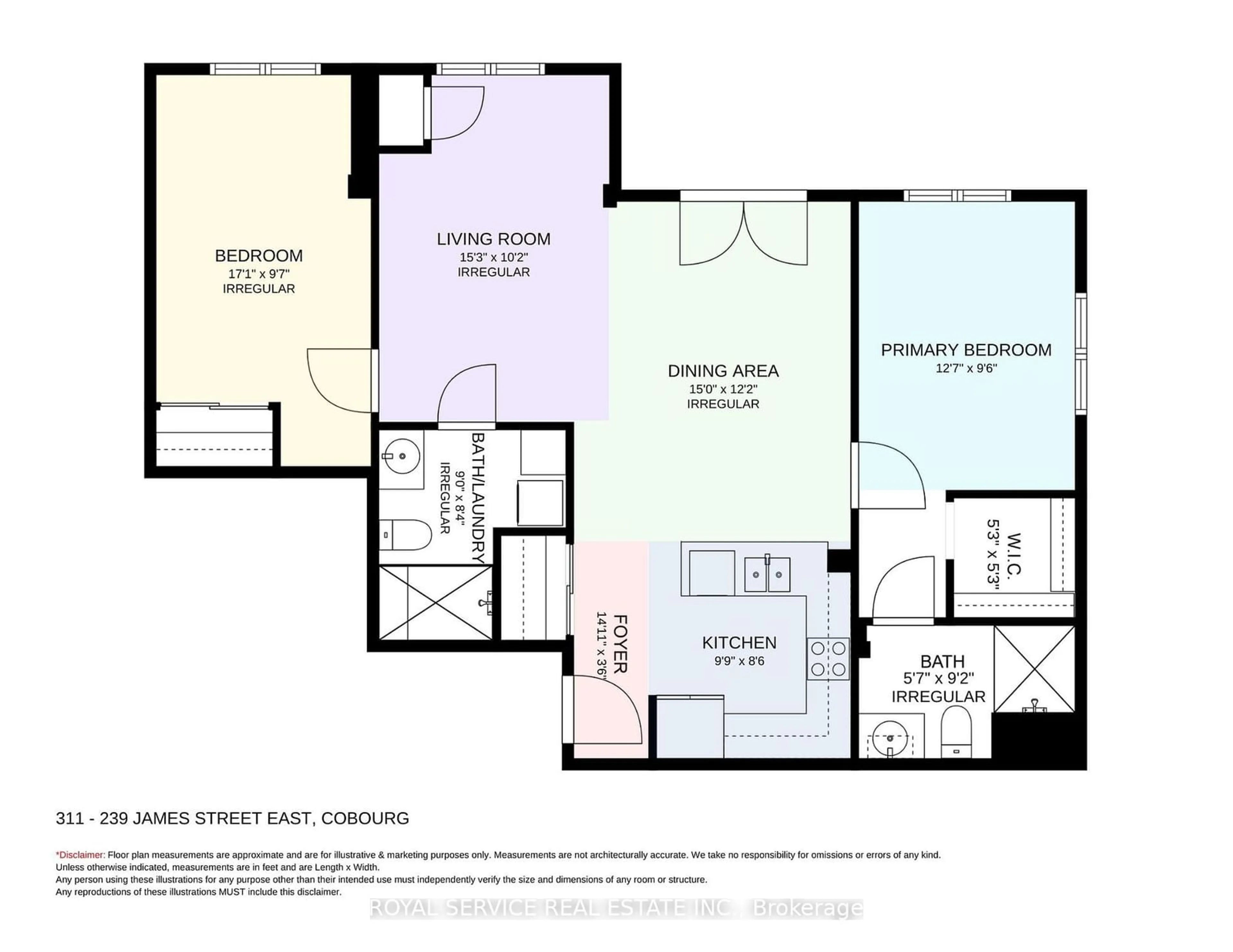 Floor plan for 239 James St #311, Cobourg Ontario K9A 0A6