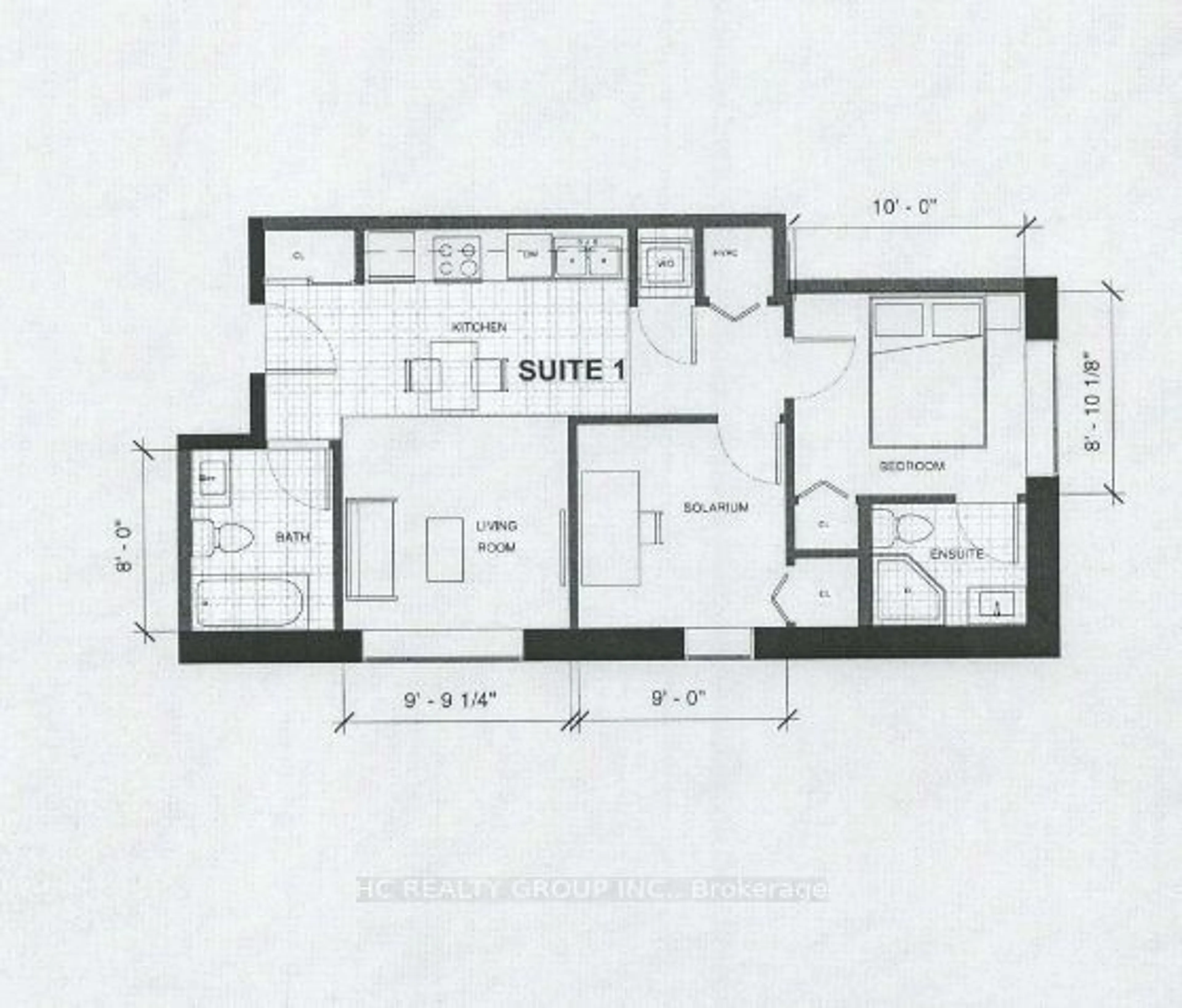 Floor plan for 158 King St #901, Kitchener Ontario N2J 2Y2