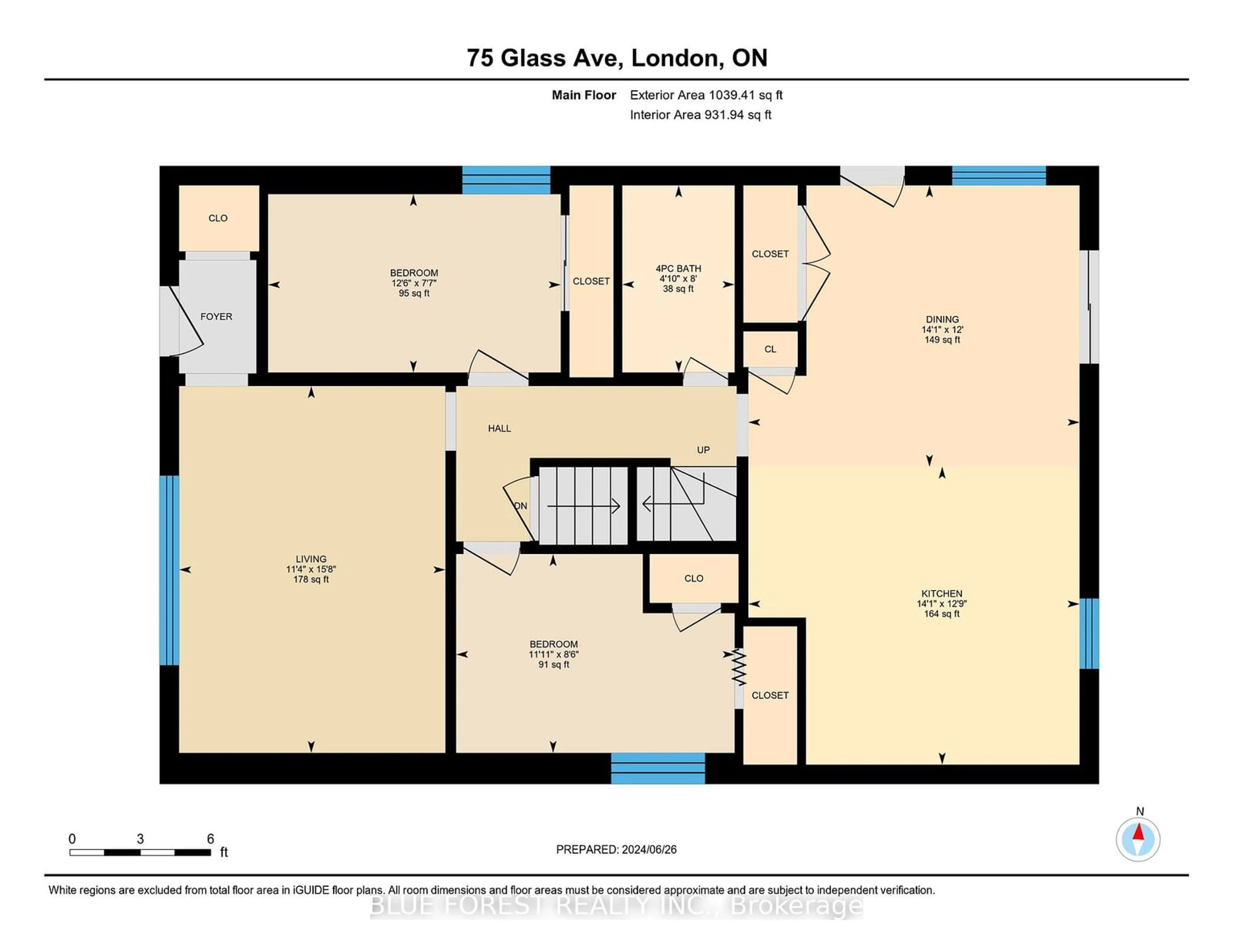 Floor plan for 75 Glass Ave, London Ontario N5W 1Z8