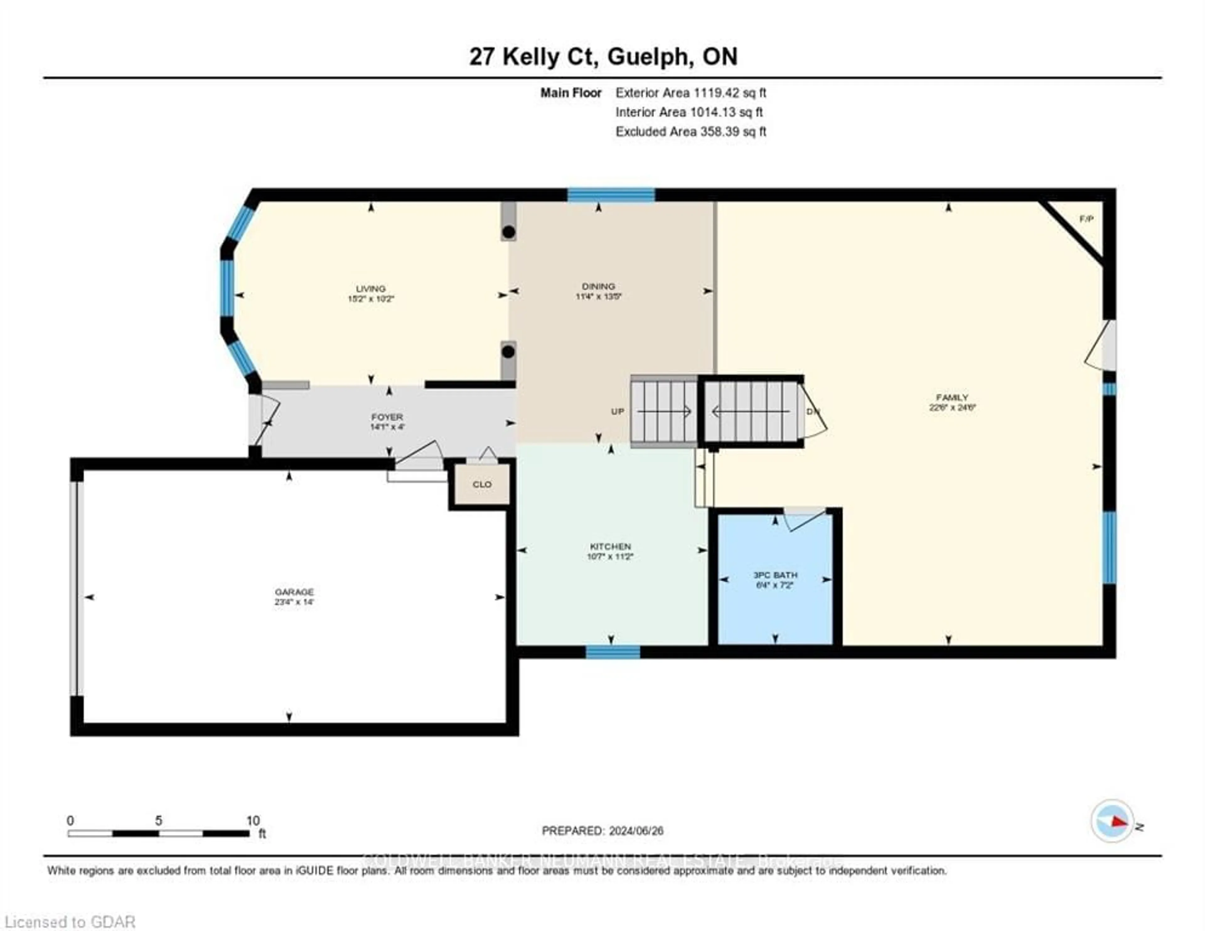 Floor plan for 27 Kelly Crt, Guelph Ontario N1K 1W3