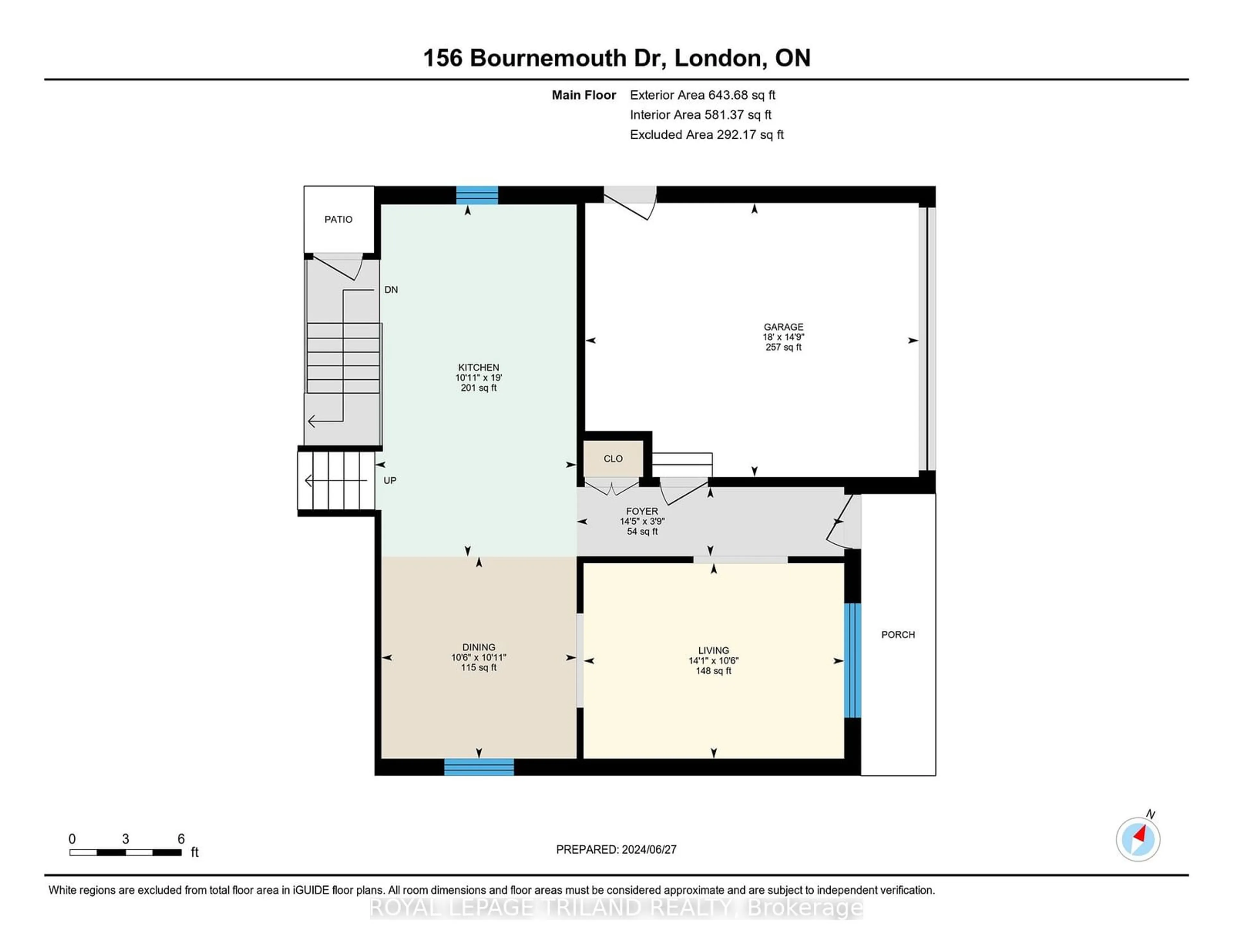 Floor plan for 156 Bournemouth Dr, London Ontario N5V 4T1