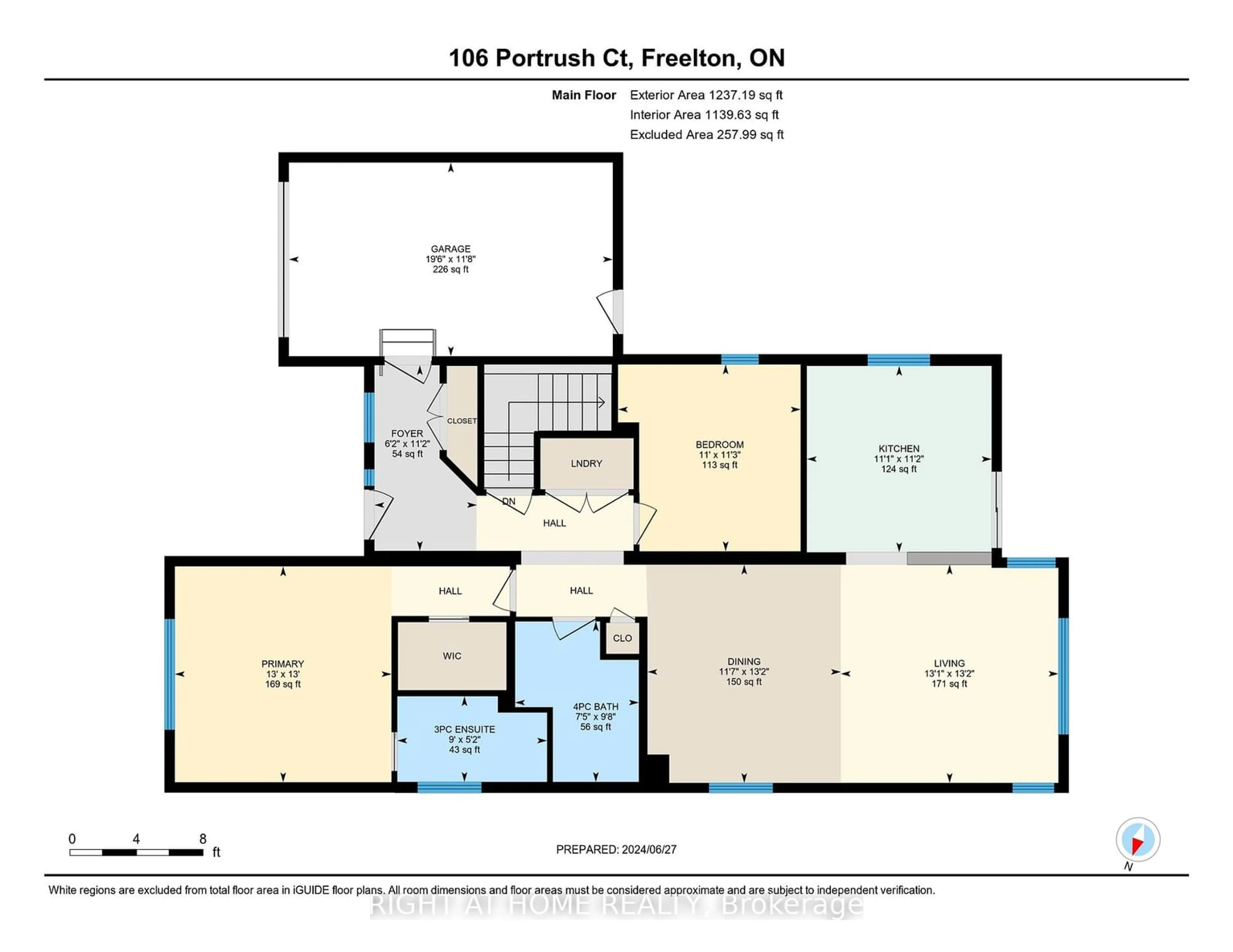Floor plan for 106 Portrush Crt, Hamilton Ontario L8B 1A5