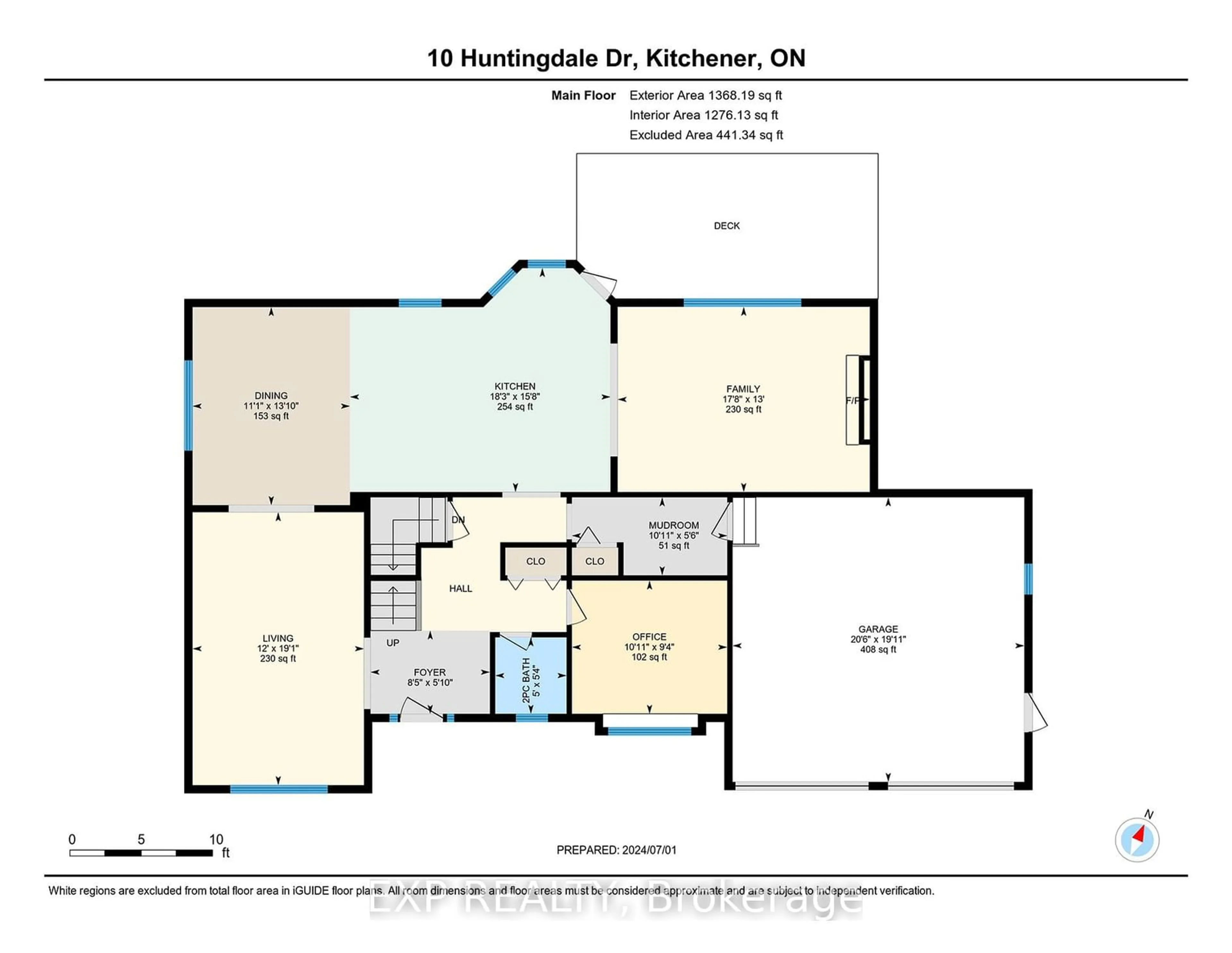 Floor plan for 10 Huntingdale Dr, Kitchener Ontario N2A 3K5