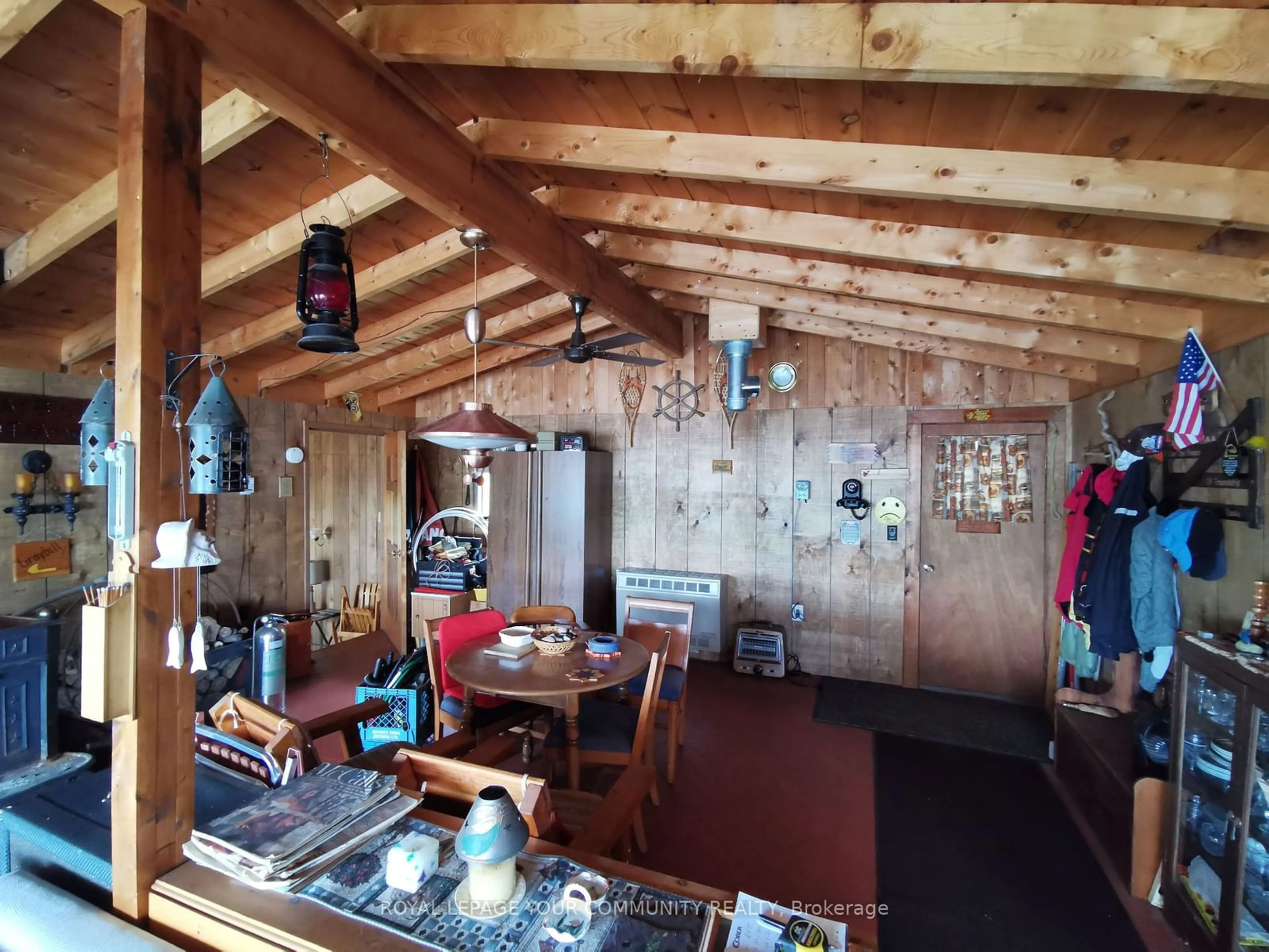 Dining room, wood floors, cottage for 992 Porter Landing Rd, Parry Sound Remote Area Ontario P0H 2R0