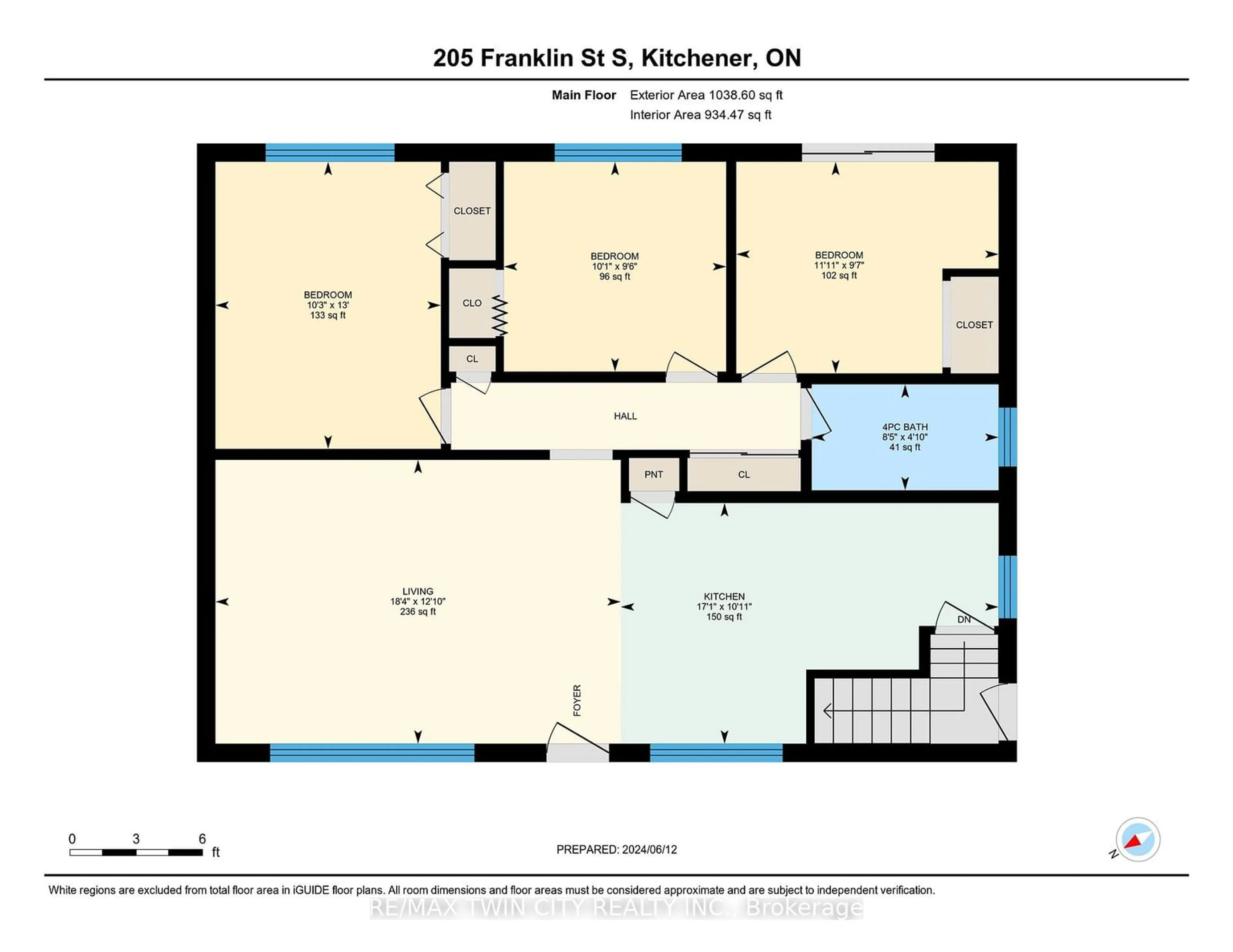 Floor plan for 205 Franklin St, Kitchener Ontario N2C 1R8