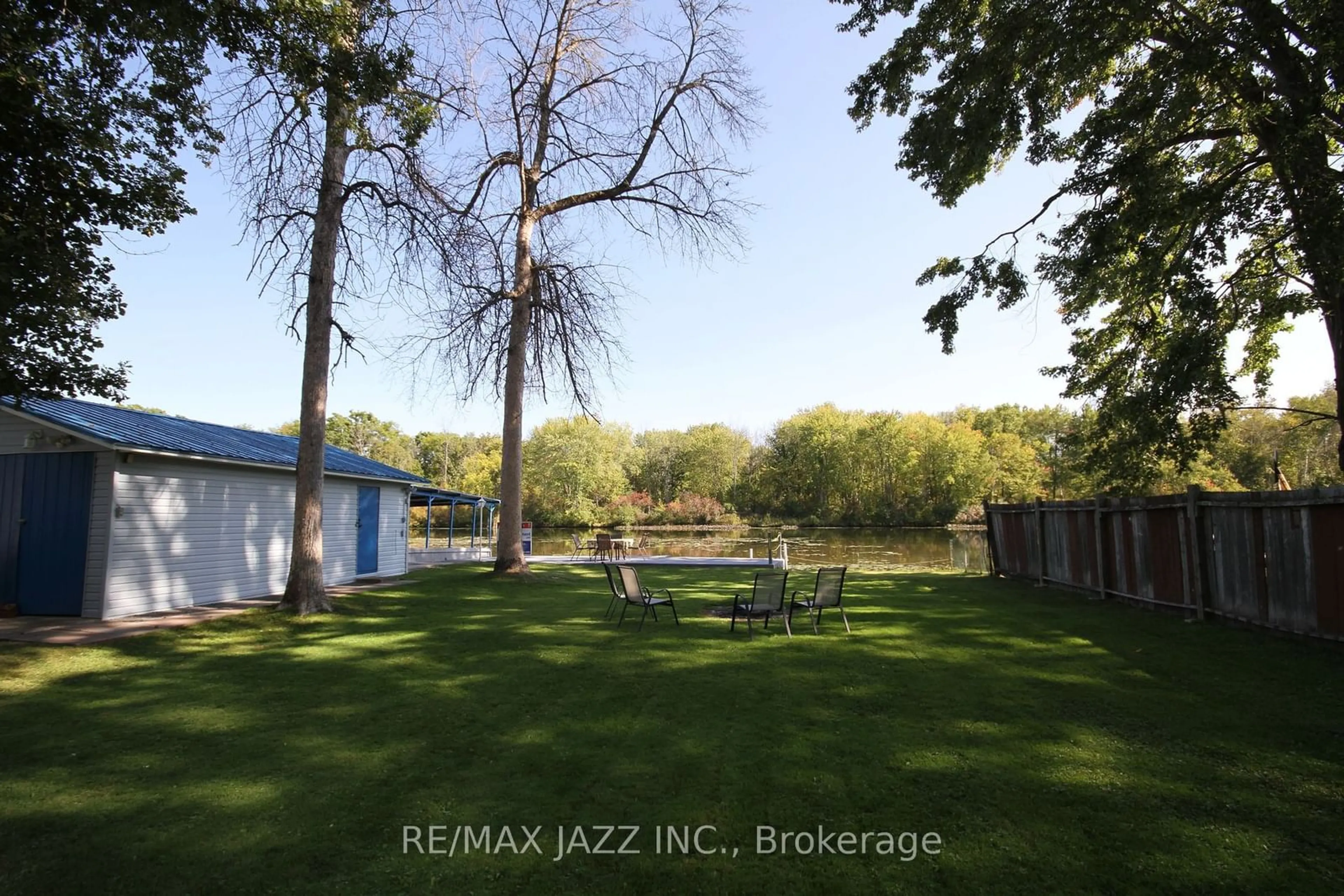 Patio, the fenced backyard for 77 River Rd, Trent Hills Ontario K0L 1L0