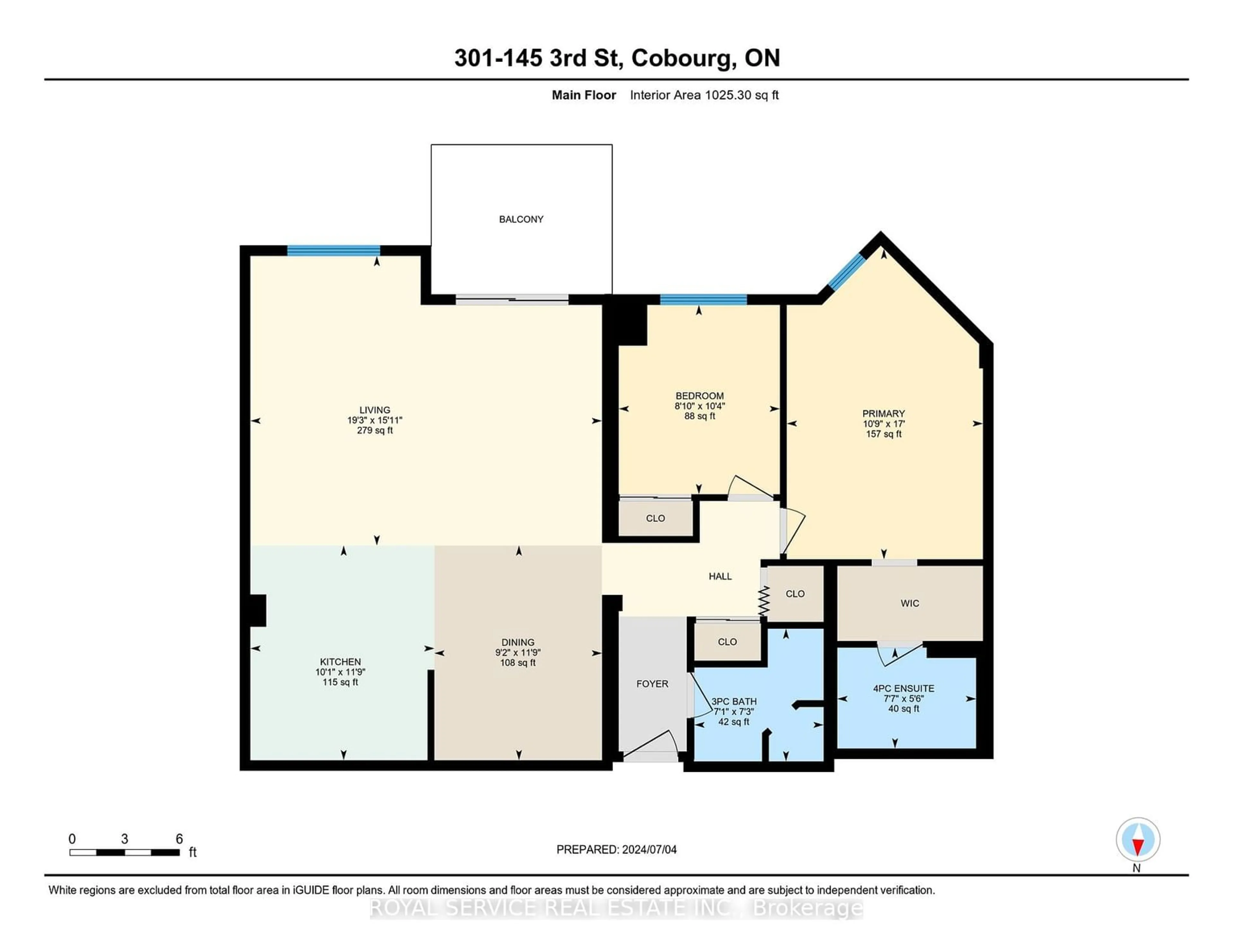Floor plan for 145 Third St #320, Cobourg Ontario K9A 5X1