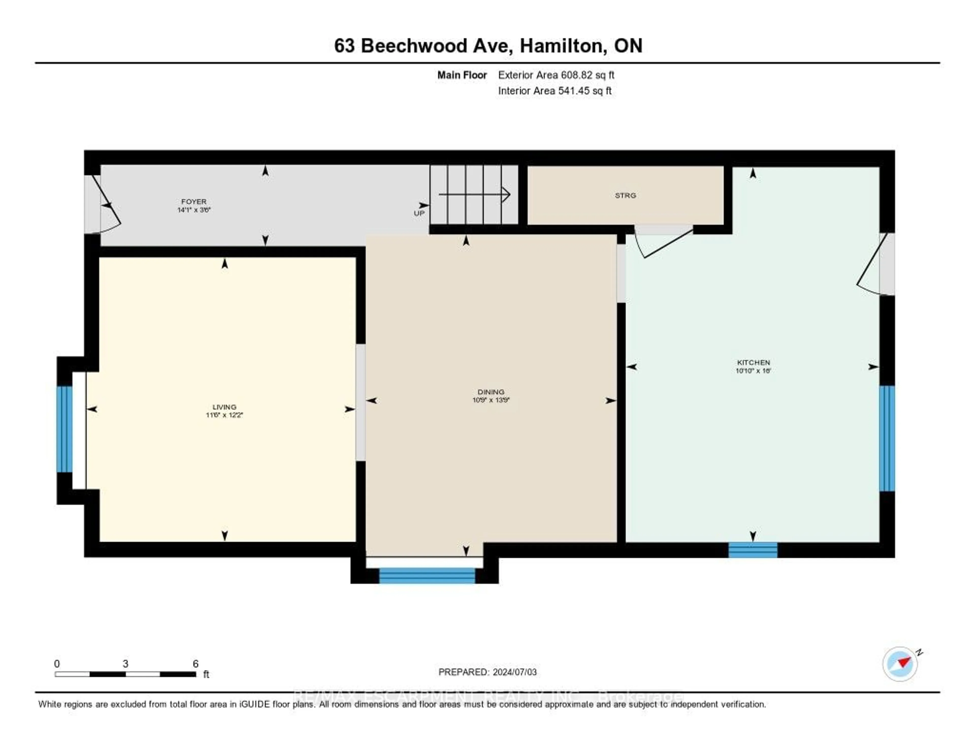 Floor plan for 63 Beechwood Ave, Hamilton Ontario L8L 2S5