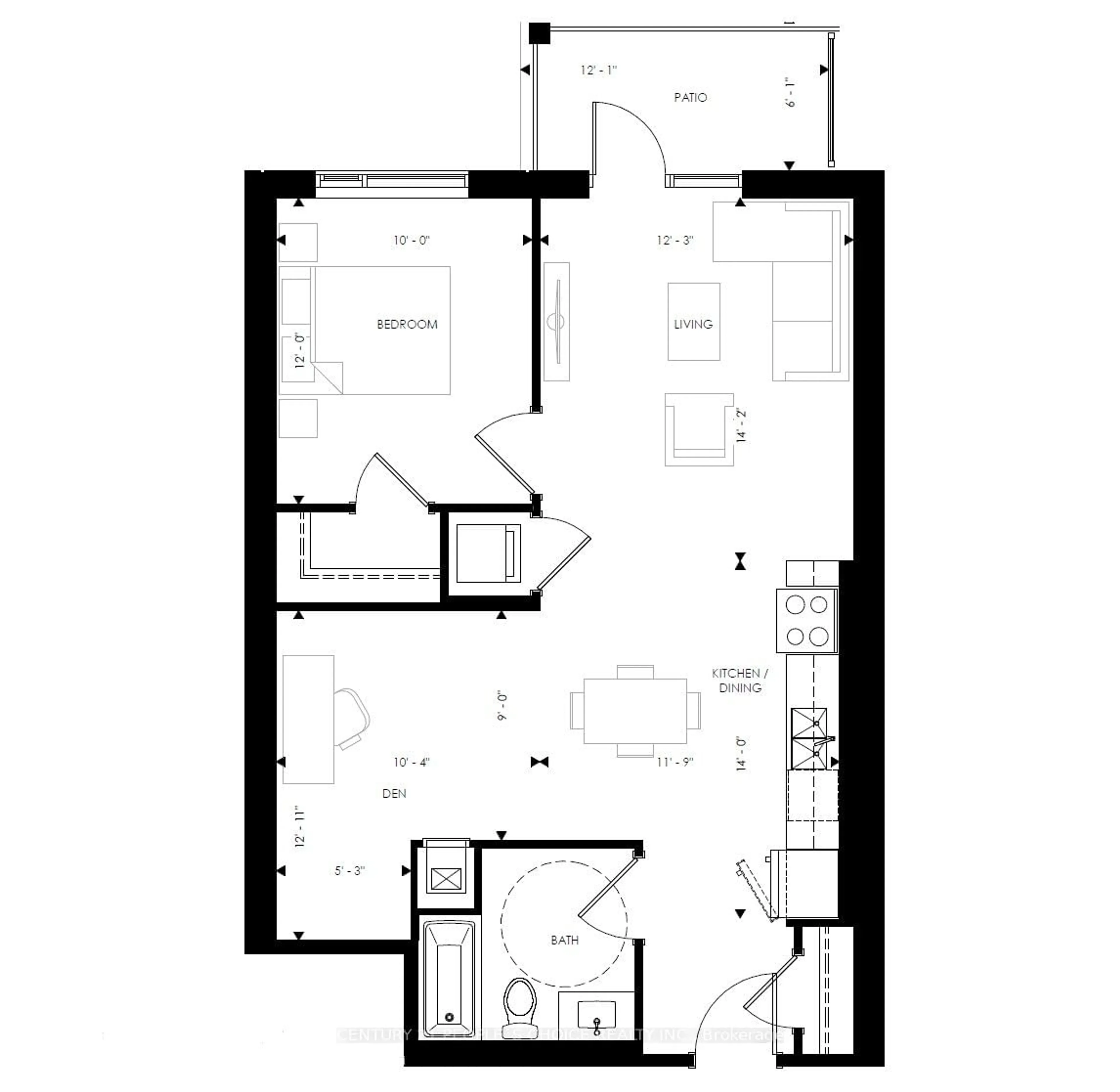 Floor plan for 201 Elmira Rd #102, Guelph Ontario N1K 1R2