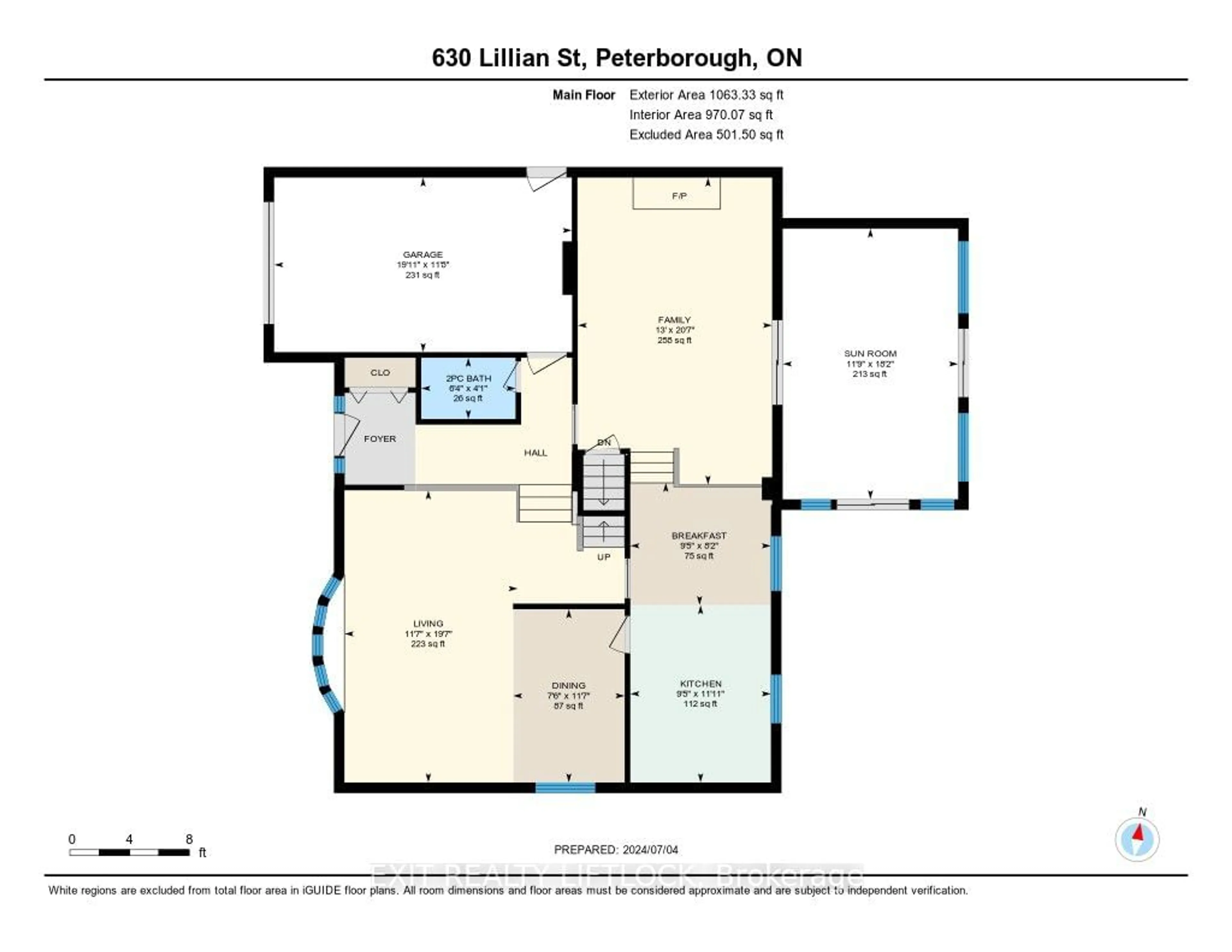 Floor plan for 630 Lillian St, Peterborough Ontario K9J 3C1