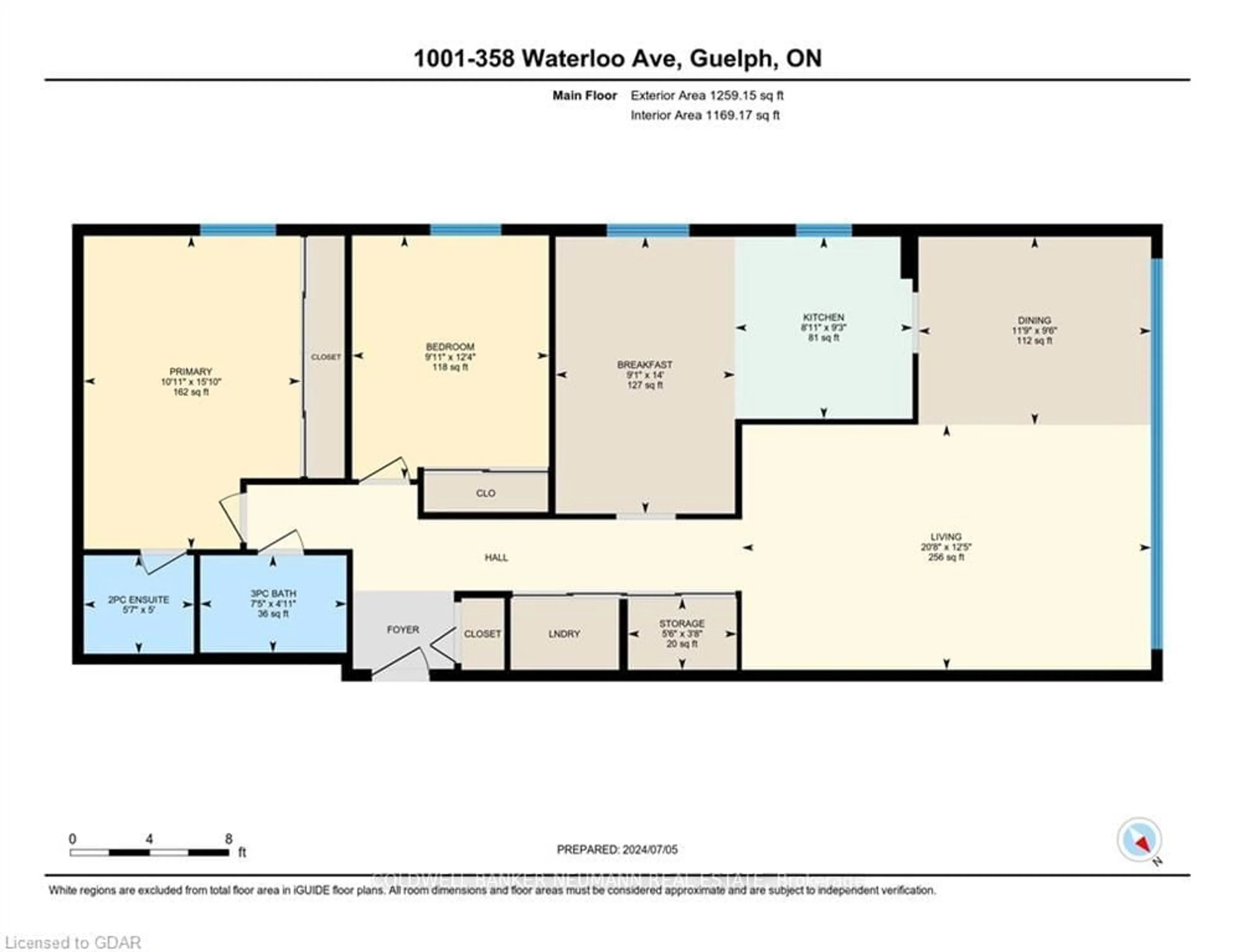 Floor plan for 358 Waterloo Ave #1001, Guelph Ontario N1H 7Y3