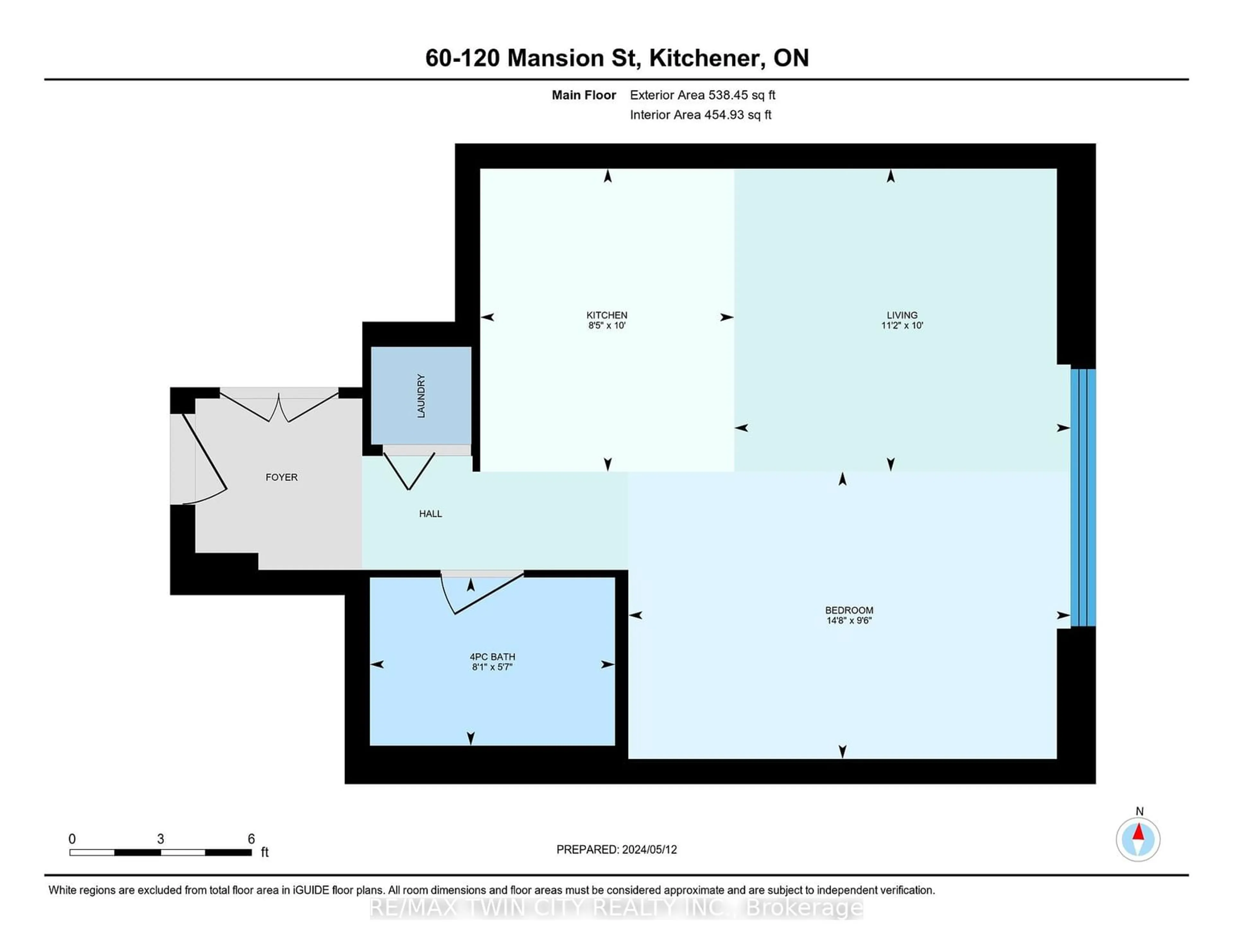 Floor plan for 120 Mansion St #609, Kitchener Ontario N2H 0A1