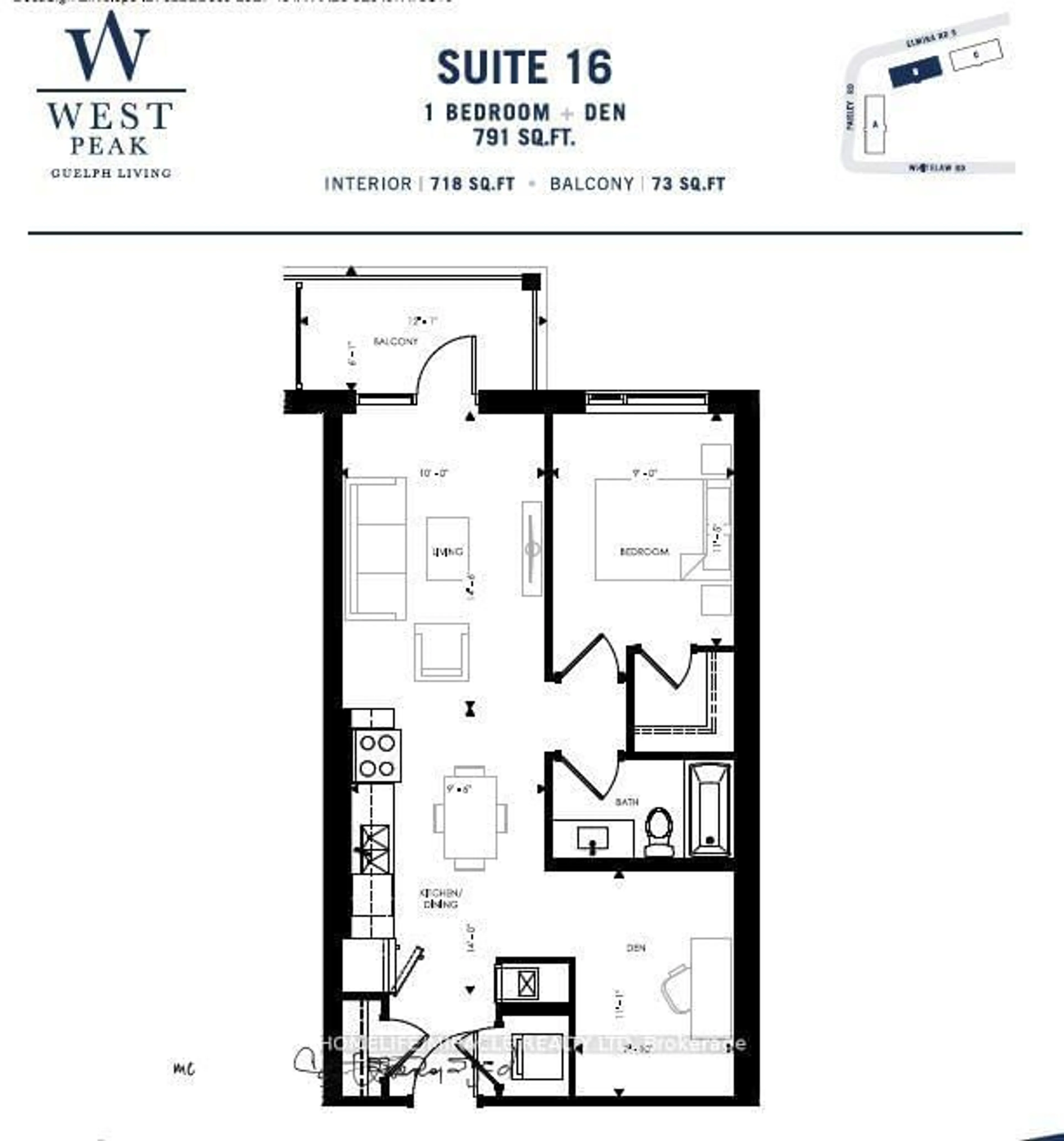 Floor plan for 181 Elmira Rd #516, Guelph Ontario N1K 0E3