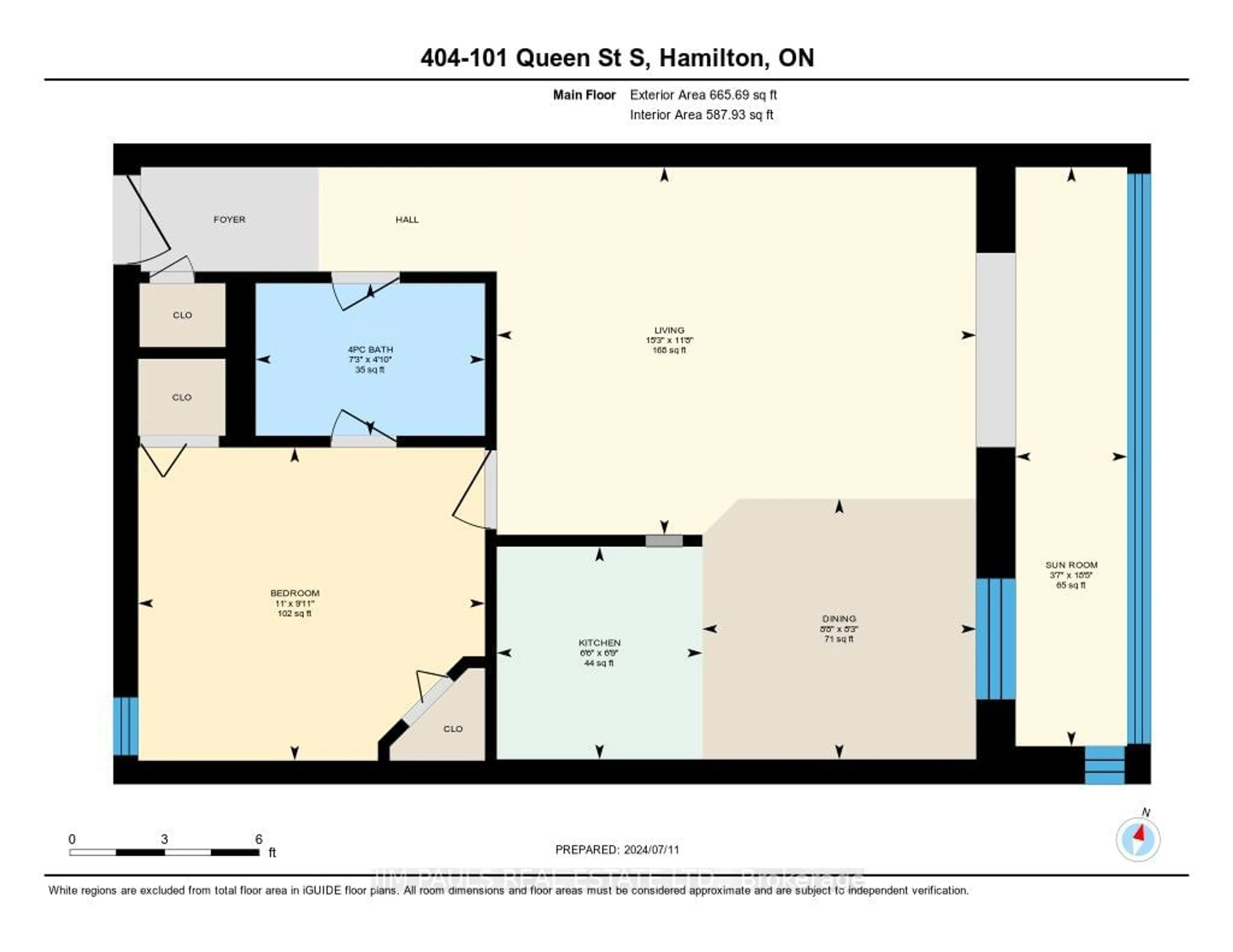 Floor plan for 101 Queen St #404, Hamilton Ontario L8P 3R9
